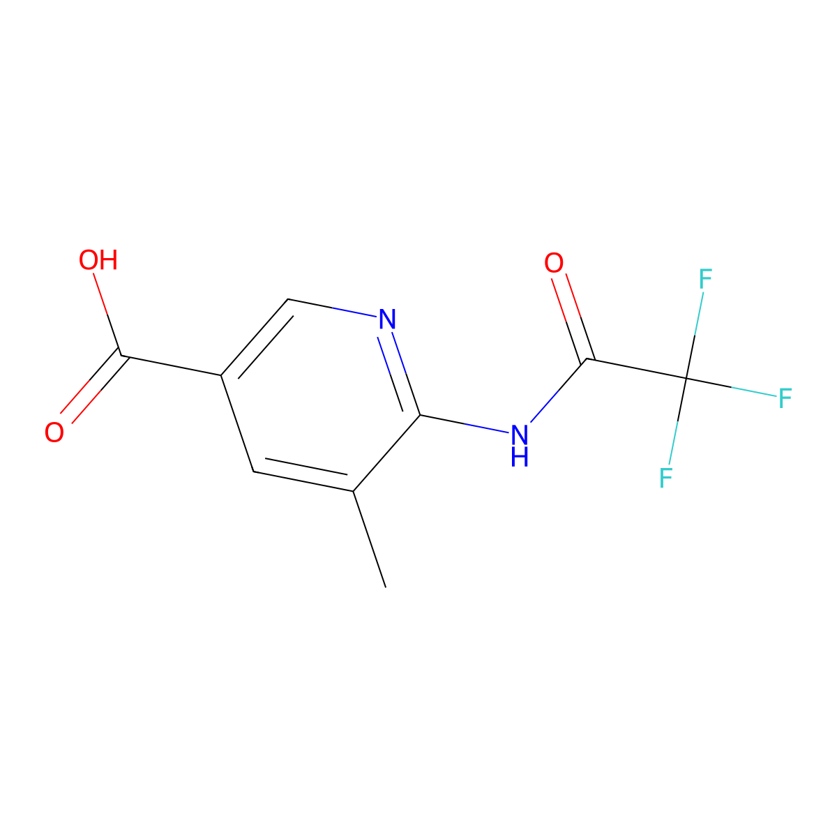 5-Methyl-6-(2,2,2-trifluoroacetamido)pyridine-3-carboxylic acid molecular structure, CAS 2757900-54-0