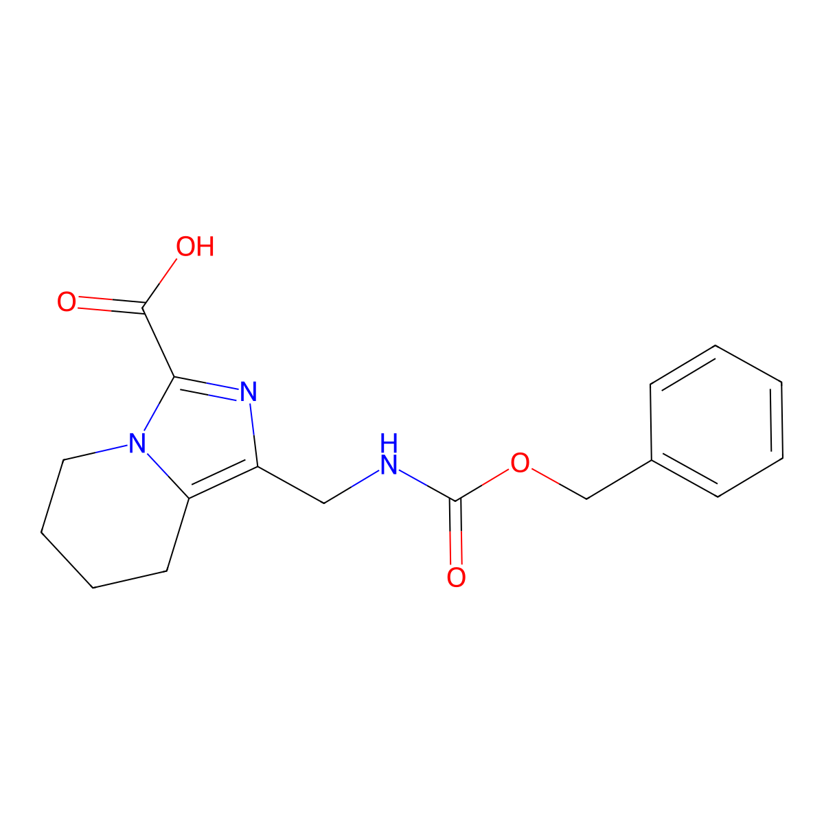 1-({[(benzyloxy)carbonyl]amino}methyl)-5H,6H,7H,8H-imidazo[1,5-a]pyridine-3-carboxylic acid molecular structure, CAS 2757900-59-5