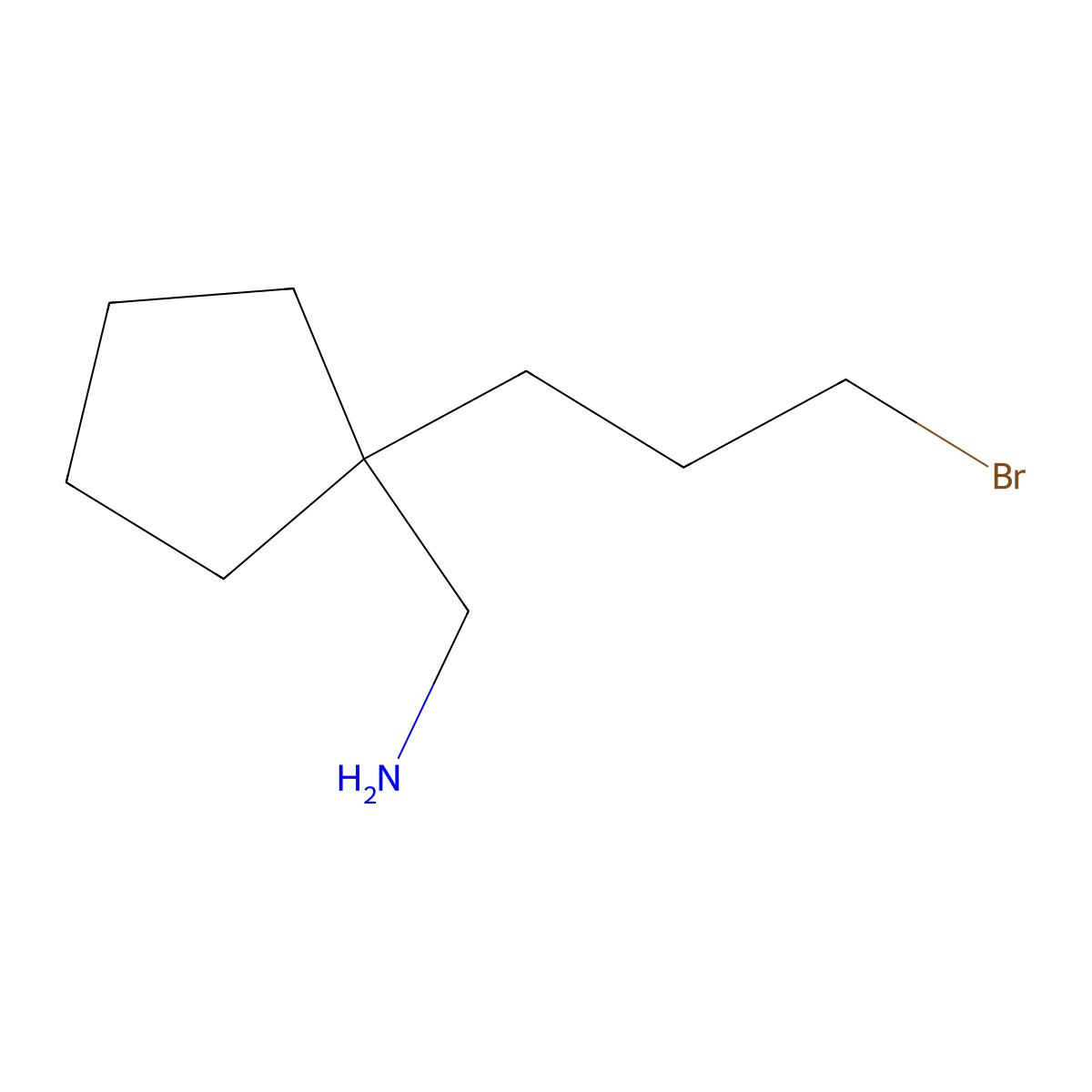 1-[1-(3-Bromopropyl)cyclopentyl]methanamine molecular structure, CAS 2757900-71-1