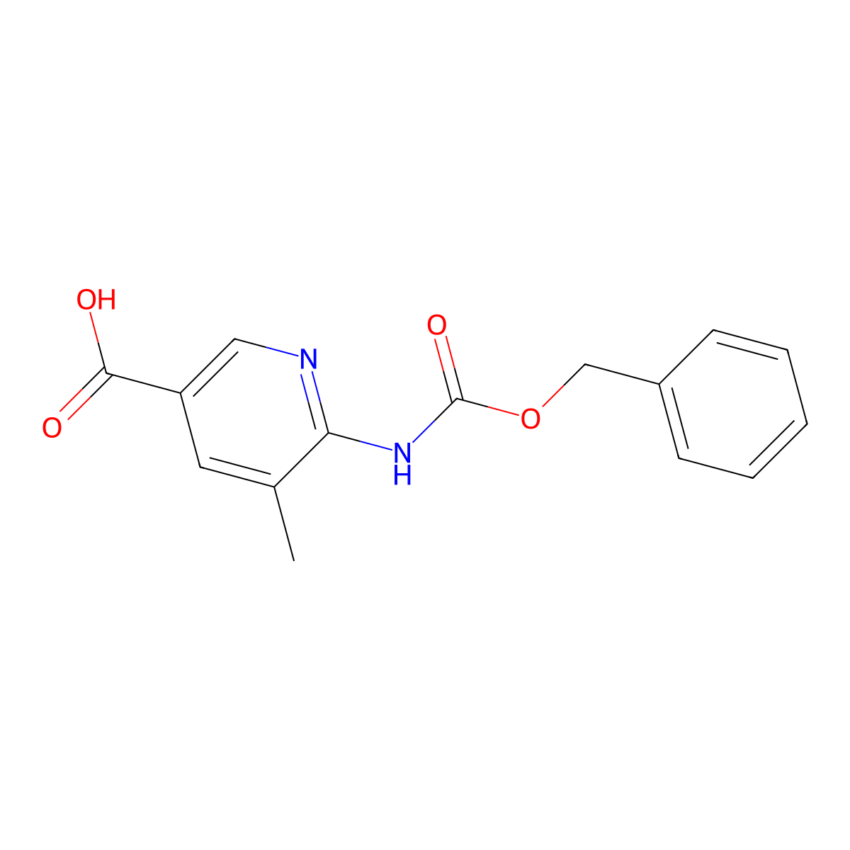 6-{[(Benzyloxy)carbonyl]amino}-5-methylpyridine-3-carboxylic acid molecular structure, CAS 2757900-73-3
