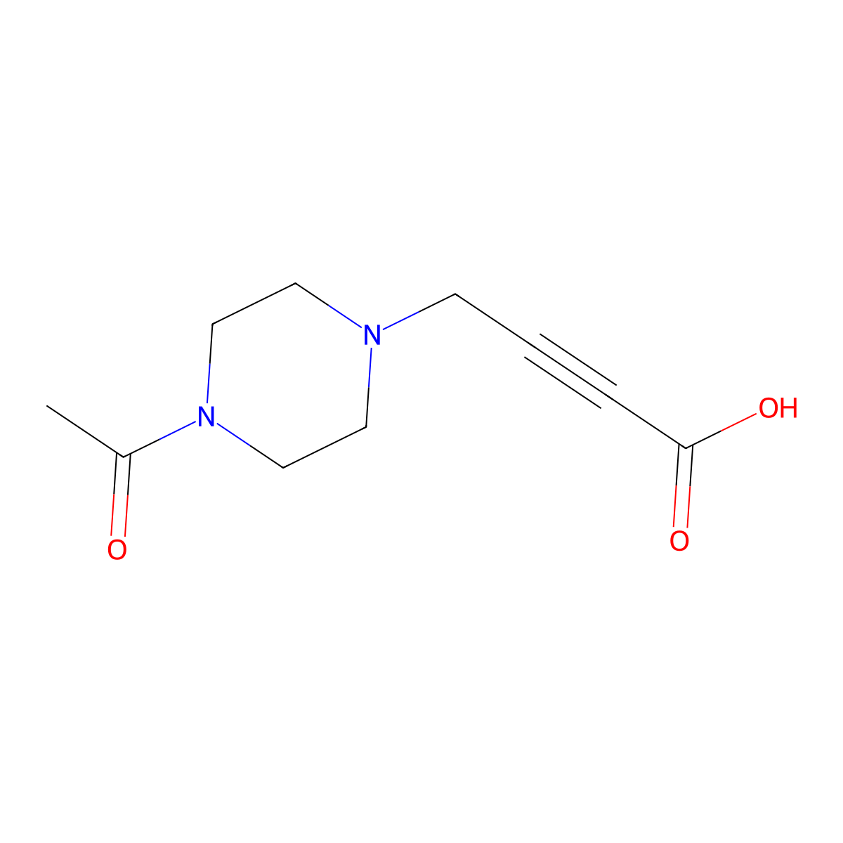 4-(4-Acetylpiperazin-1-yl)but-2-ynoic acid molecular structure, CAS 2757900-84-6