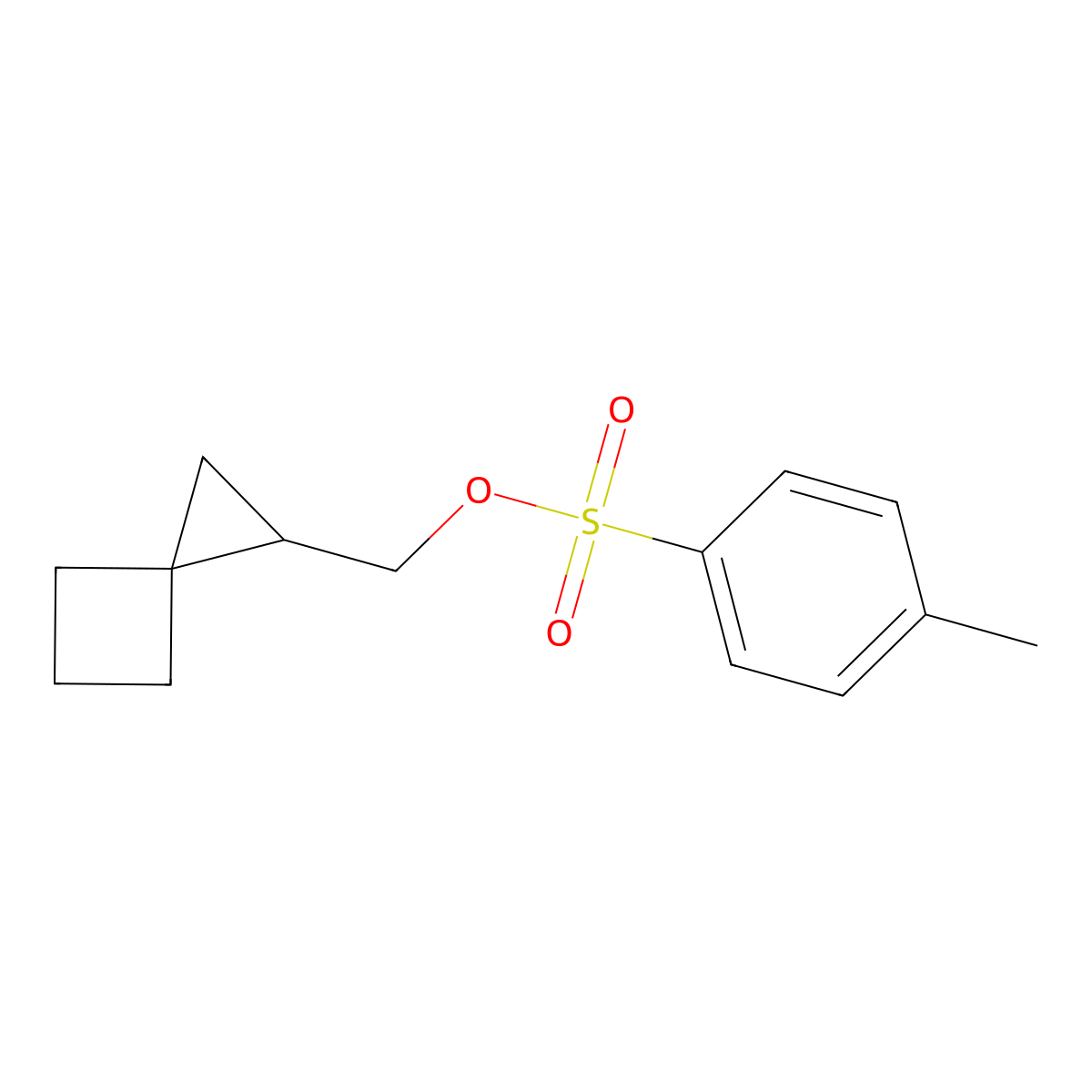 Spiro[2.3]hexan-1-ylmethyl 4-methylbenzene-1-sulfonate molecular structure, CAS 2757900-85-7