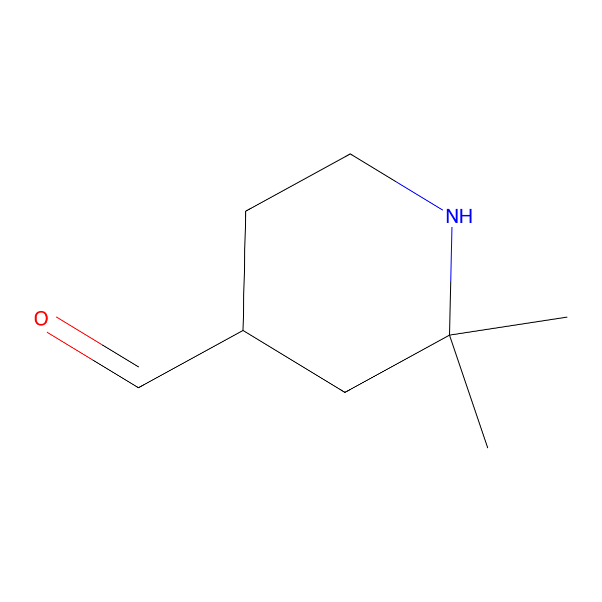 2,2-Dimethylpiperidine-4-carbaldehyde molecular structure, CAS 2757900-86-8
