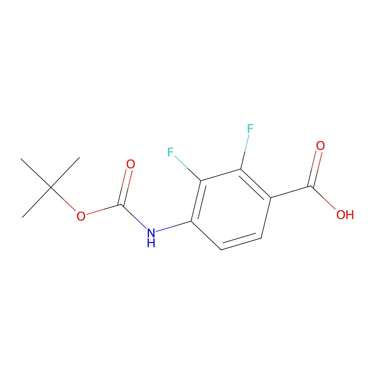 4-{[(Tert-butoxy)carbonyl]amino}-2,3-difluorobenzoic acid molecular structure, CAS 2757900-93-7