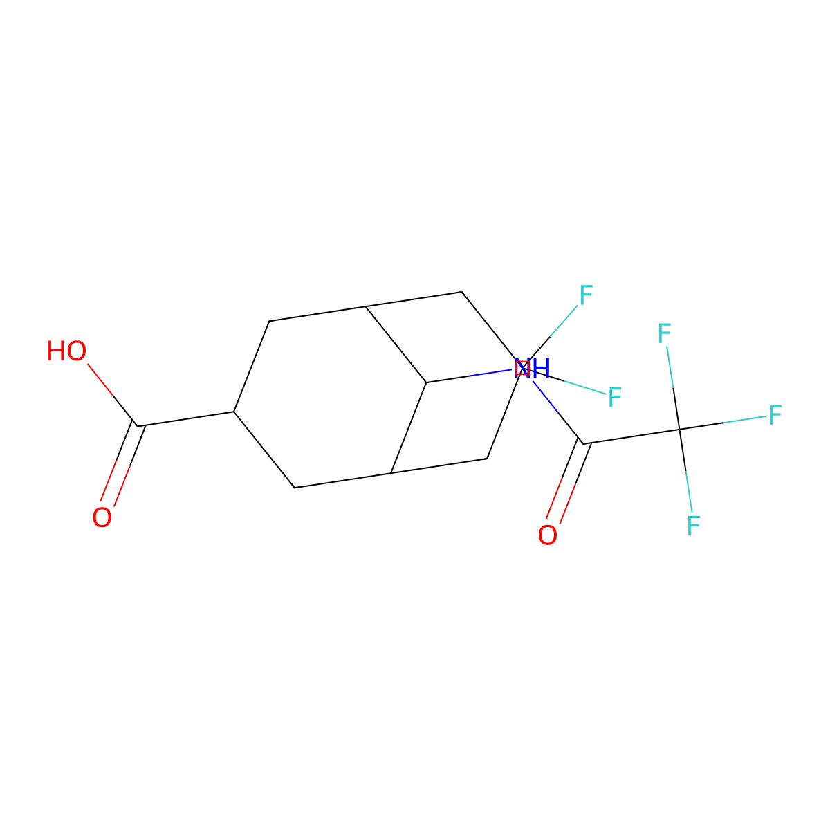 7,7-Difluoro-9-(2,2,2-trifluoroacetamido)bicyclo[3.3.1]nonane-3-carboxylic acid molecular structure, CAS 2757900-96-0