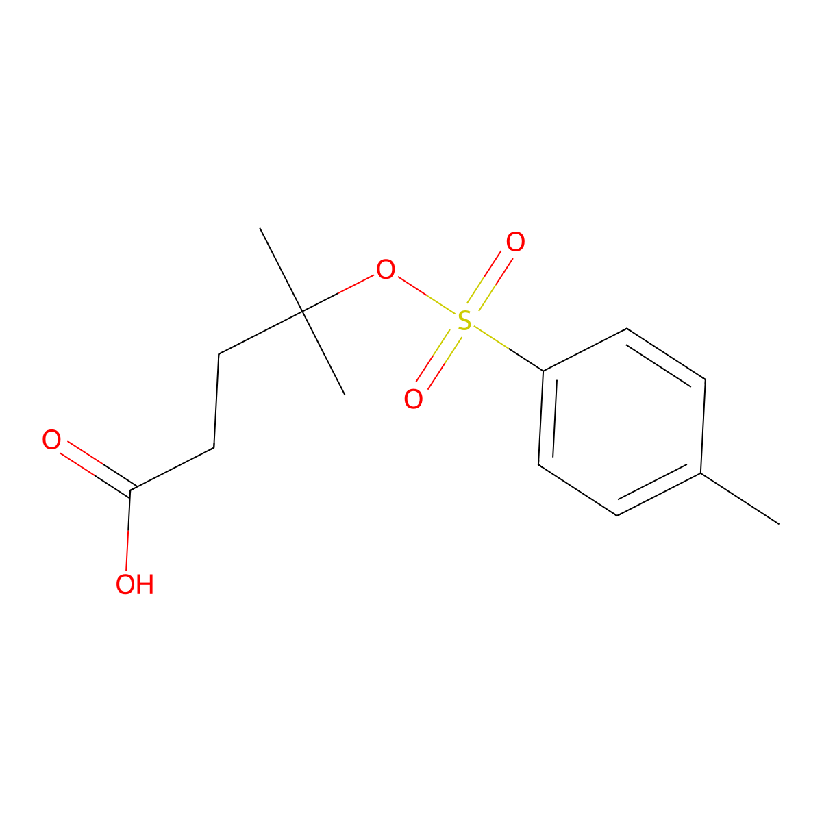 4-Methyl-4-[(4-methylbenzenesulfonyl)oxy]pentanoic acid molecular structure, CAS 2757901-02-1