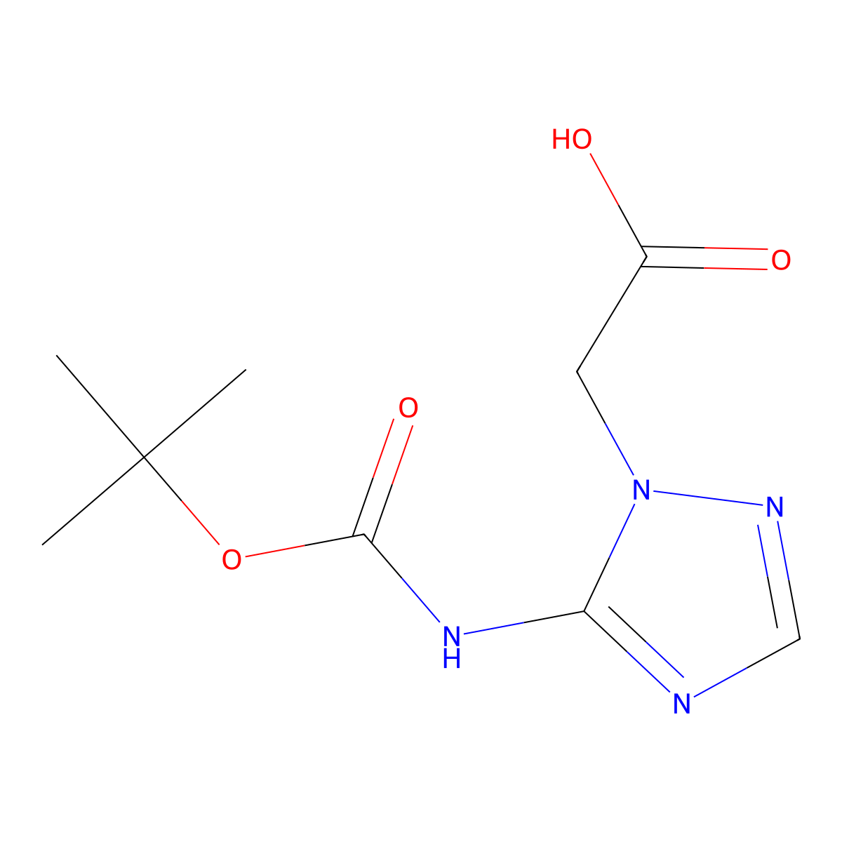 2-(5-{[(tert-butoxy)carbonyl]amino}-1H-1,2,4-triazol-1-yl)acetic acid molecular structure, CAS 2757901-08-7