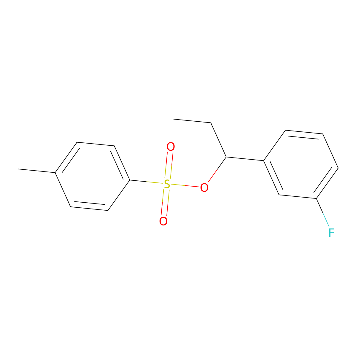 1-(3-Fluorophenyl)propyl 4-methylbenzene-1-sulfonate molecular structure, CAS 2757901-13-4