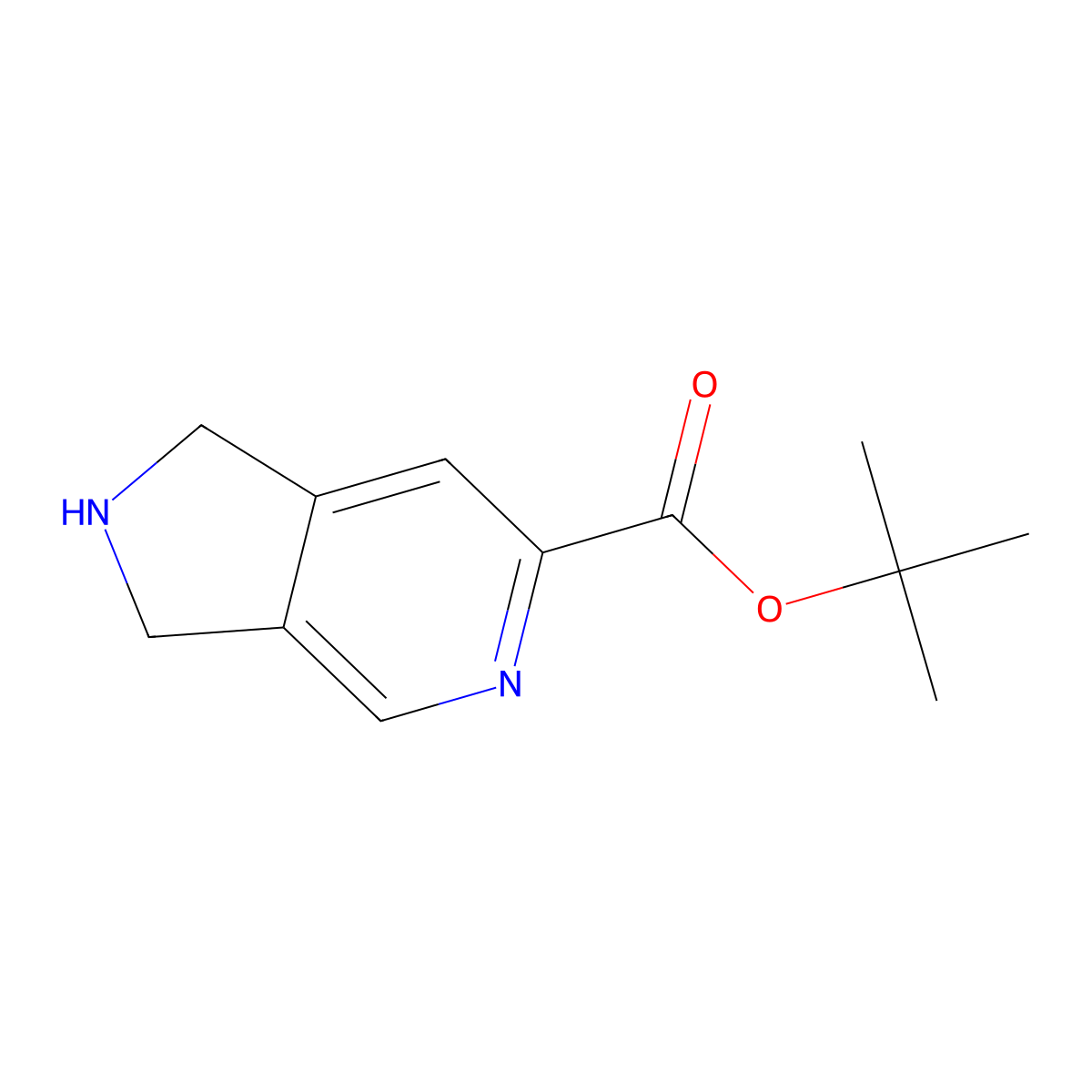 tert-butyl 1H,2H,3H-pyrrolo[3,4-c]pyridine-6-carboxylate molecular structure, CAS 2757901-19-0