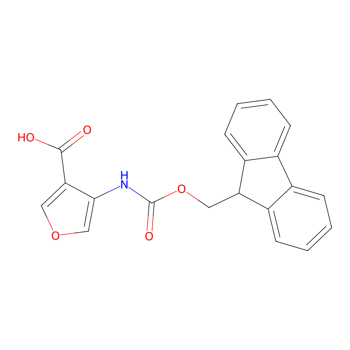 4-({[(9H-fluoren-9-yl)methoxy]carbonyl}amino)furan-3-carboxylic acid molecular structure, CAS 2757901-21-4