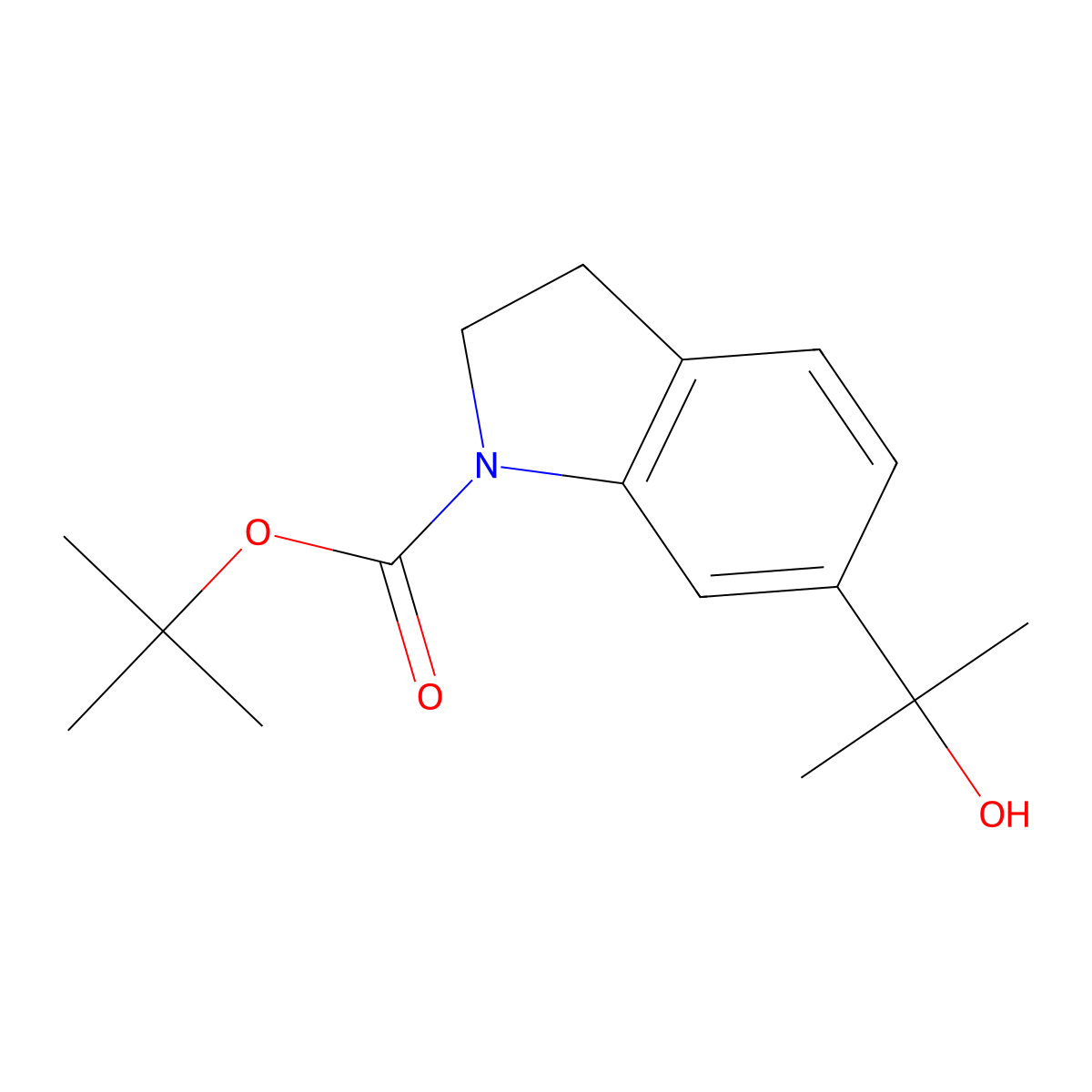 tert-butyl 6-(2-hydroxypropan-2-yl)-2,3-dihydro-1H-indole-1-carboxylate molecular structure, CAS 2757901-32-7