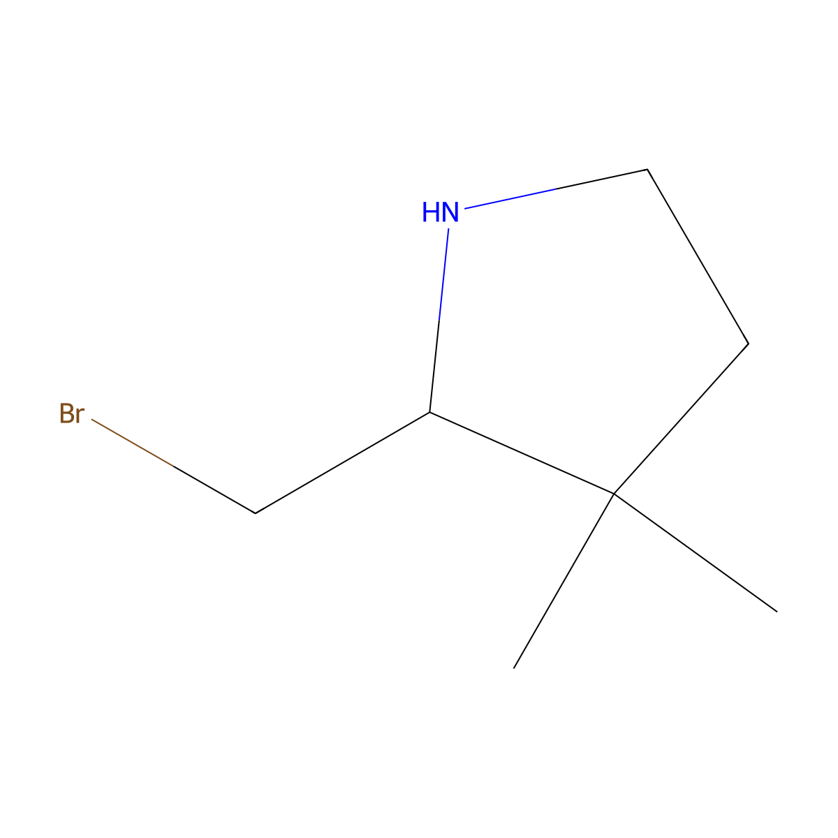2-(Bromomethyl)-3,3-dimethylpyrrolidine molecular structure, CAS 2757901-44-1