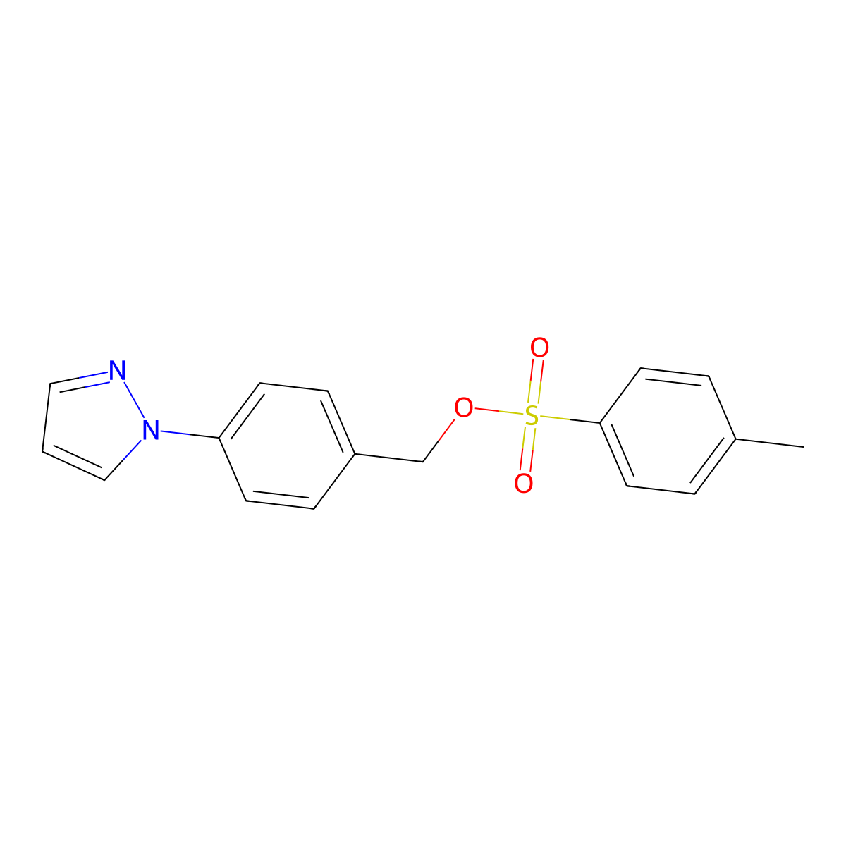 [4-(1H-pyrazol-1-yl)phenyl]methyl 4-methylbenzene-1-sulfonate molecular structure, CAS 2757901-45-2