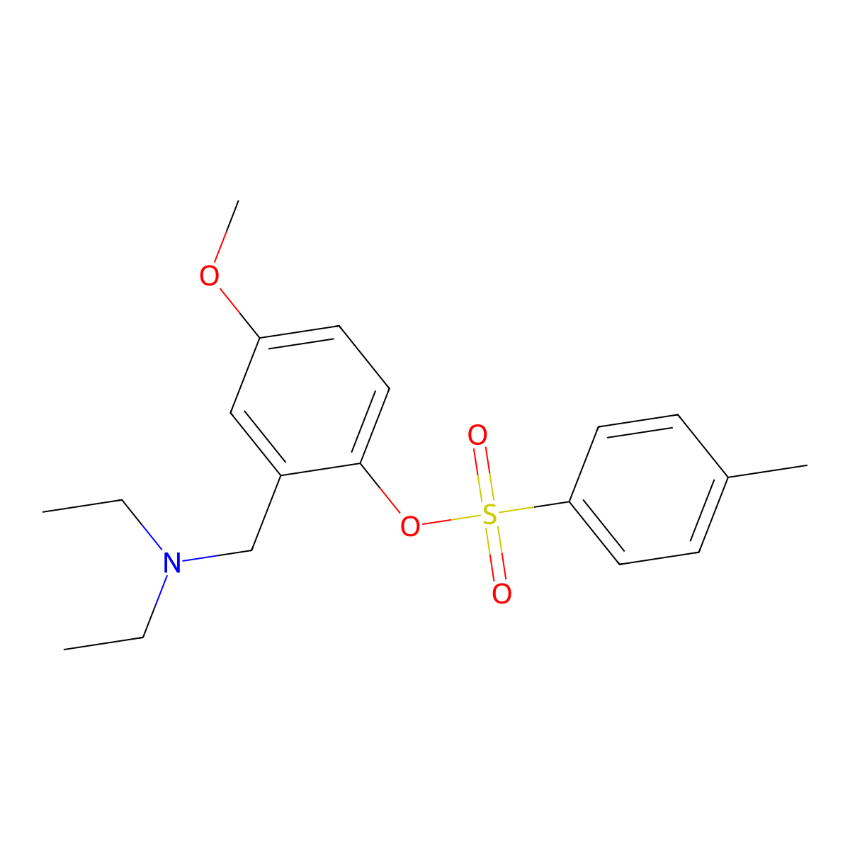 2-[(Diethylamino)methyl]-4-methoxyphenyl 4-methylbenzene-1-sulfonate molecular structure, CAS 2757901-50-9