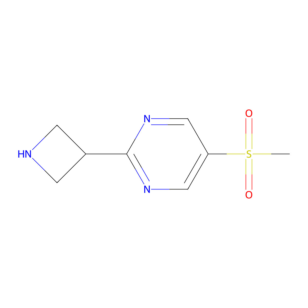 2-(Azetidin-3-yl)-5-methanesulfonylpyrimidine molecular structure, CAS 2757901-67-8