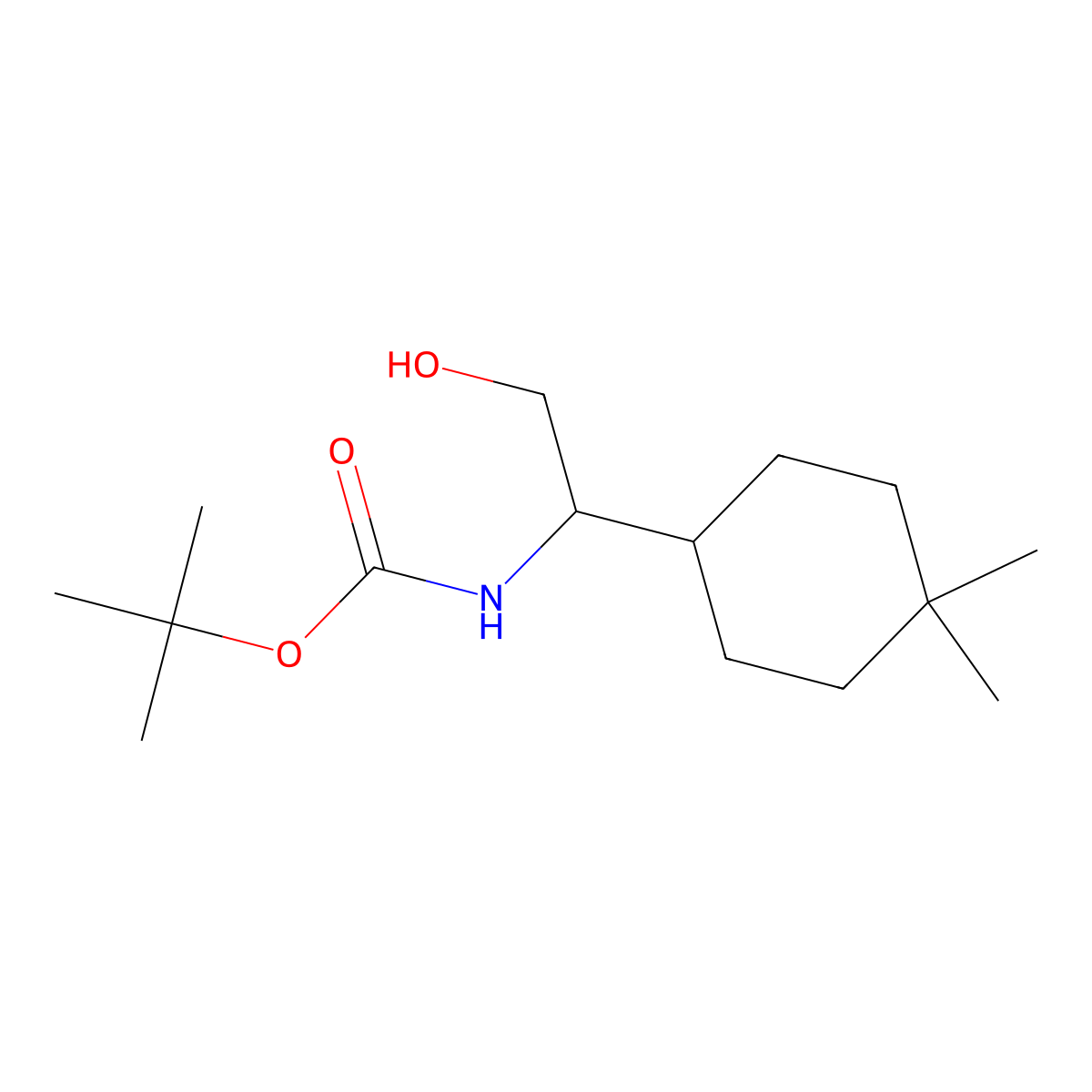 tert-butyl N-[1-(4,4-dimethylcyclohexyl)-2-hydroxyethyl]carbamate molecular structure, CAS 2757901-69-0
