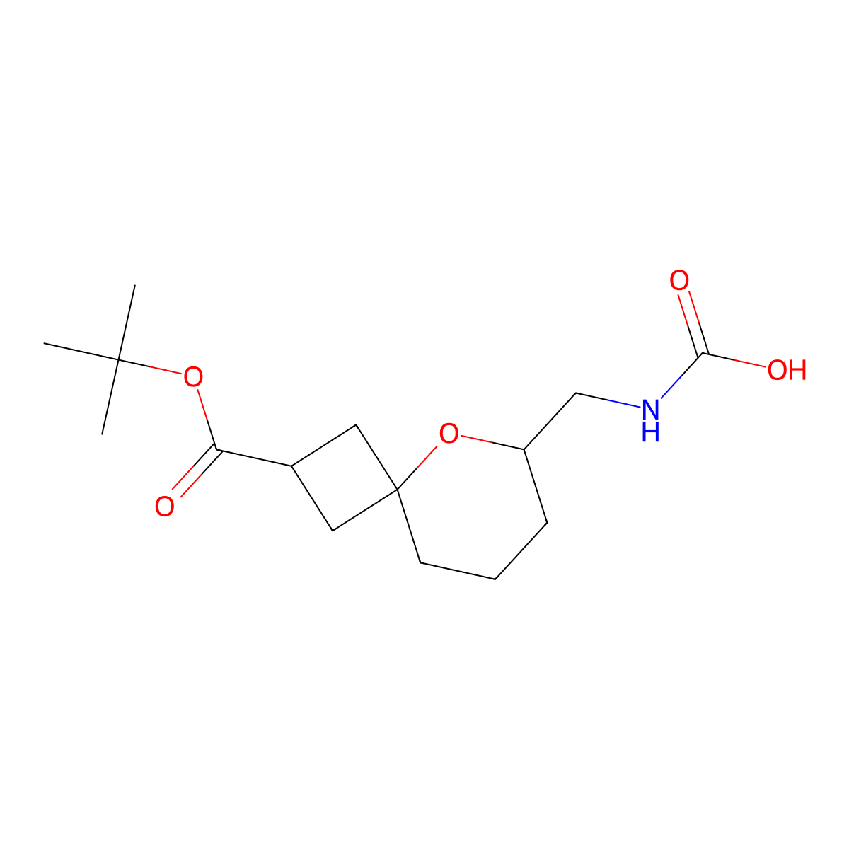 ({2-[(Tert-butoxy)carbonyl]-5-oxaspiro[3.5]nonan-6-yl}methyl)carbamic acid molecular structure, CAS 2757901-77-0