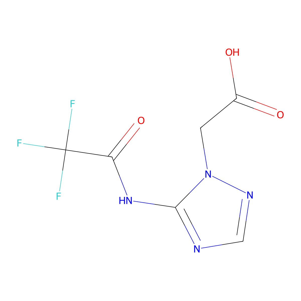 2-[5-(2,2,2-trifluoroacetamido)-1H-1,2,4-triazol-1-yl]acetic acid molecular structure, CAS 2757901-83-8