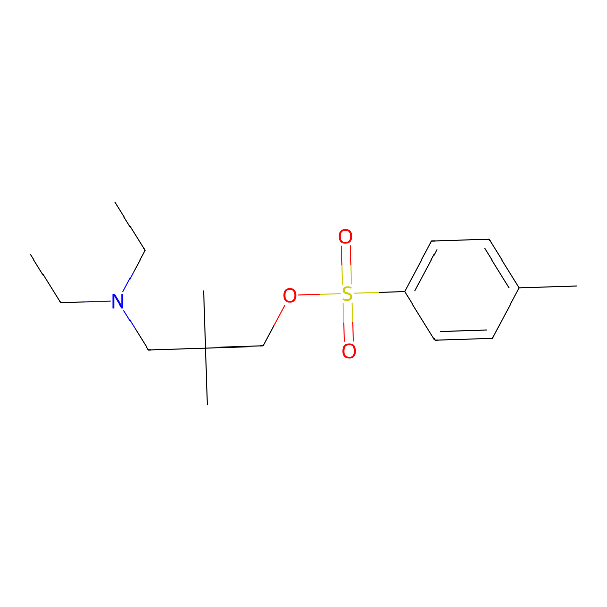 3-(Diethylamino)-2,2-dimethylpropyl 4-methylbenzene-1-sulfonate molecular structure, CAS 2757901-84-9