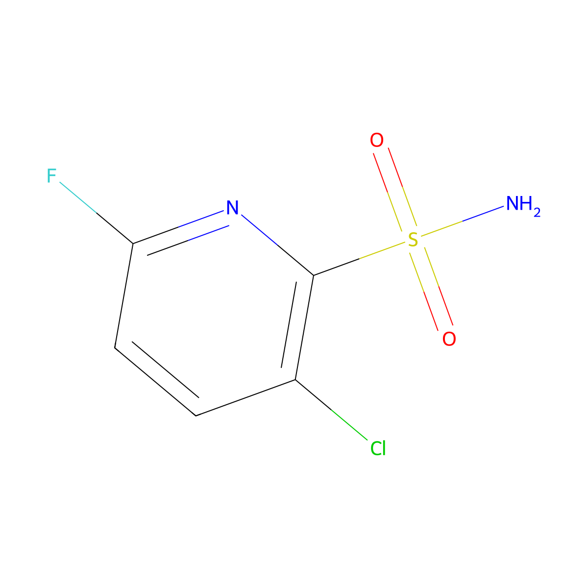 3-Chloro-6-fluoropyridine-2-sulfonamide molecular structure, CAS 2757901-85-0