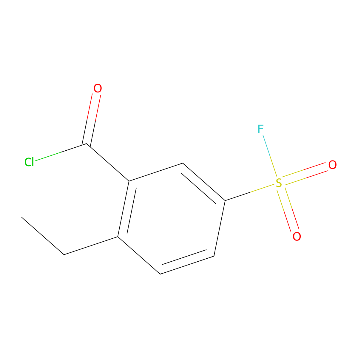 2-Ethyl-5-(fluorosulfonyl)benzoyl chloride molecular structure, CAS 2757901-86-1