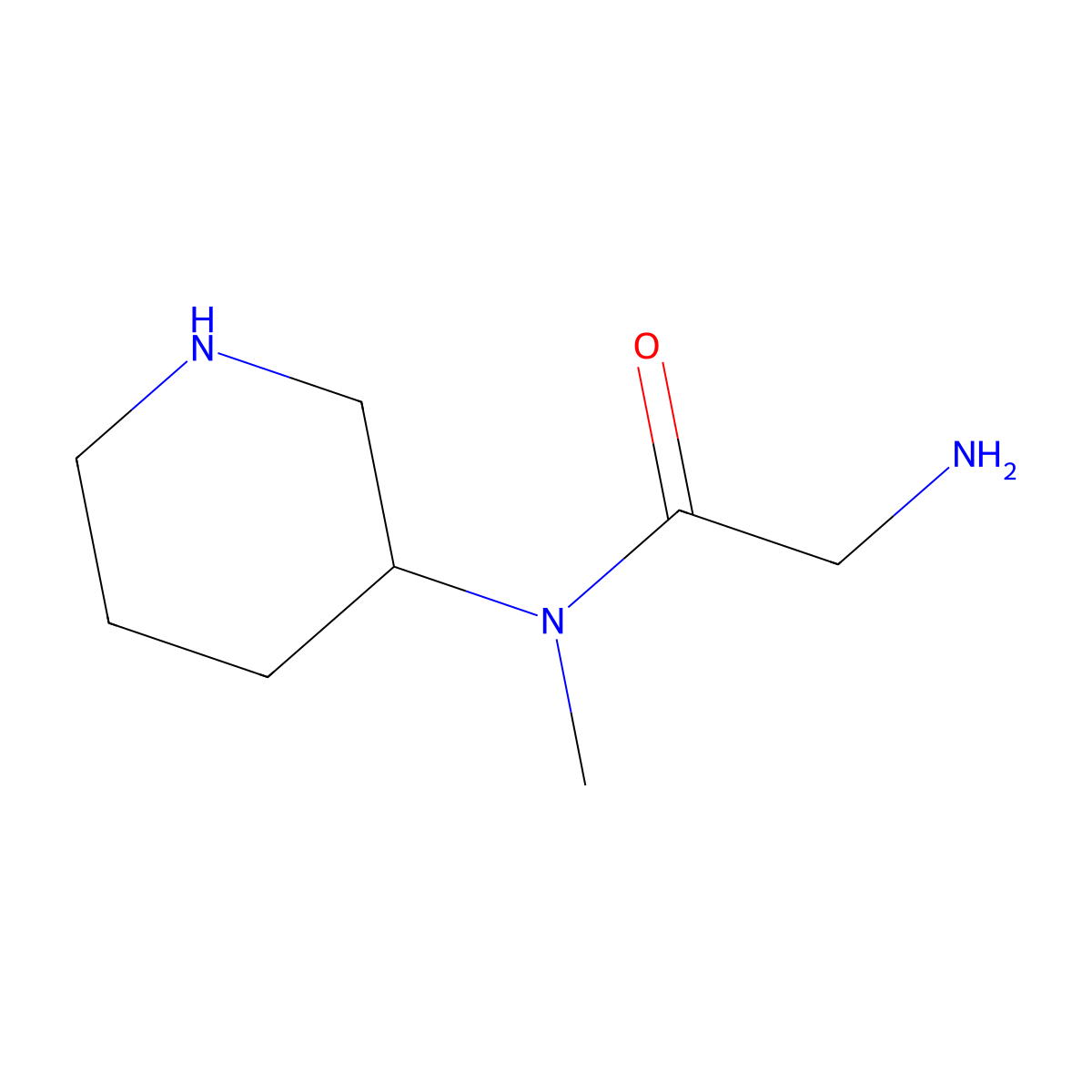 2-amino-N-methyl-N-(piperidin-3-yl)acetamide molecular structure, CAS 2757901-90-7