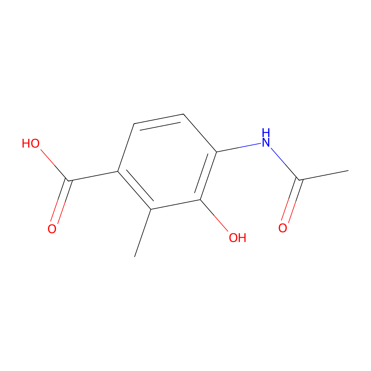 4-Acetamido-3-hydroxy-2-methylbenzoic acid molecular structure, CAS 2757901-93-0