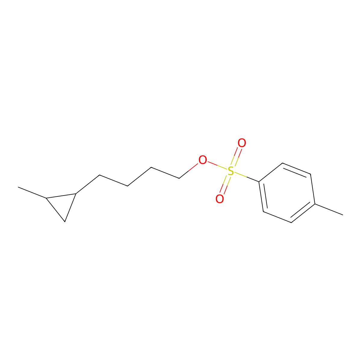 4-(2-Methylcyclopropyl)butyl 4-methylbenzene-1-sulfonate molecular structure, CAS 2757901-94-1