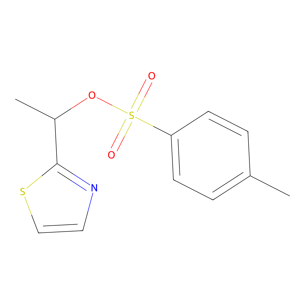 1-(1,3-Thiazol-2-yl)ethyl 4-methylbenzene-1-sulfonate molecular structure, CAS 2757901-96-3