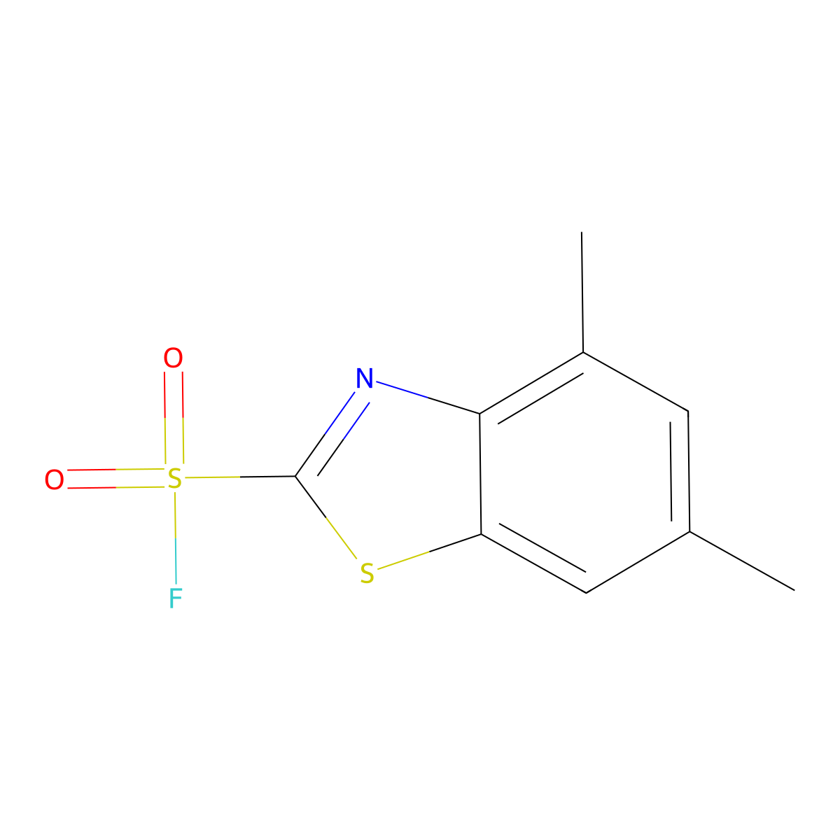 4,6-Dimethyl-1,3-benzothiazole-2-sulfonyl fluoride molecular structure, CAS 2757901-97-4