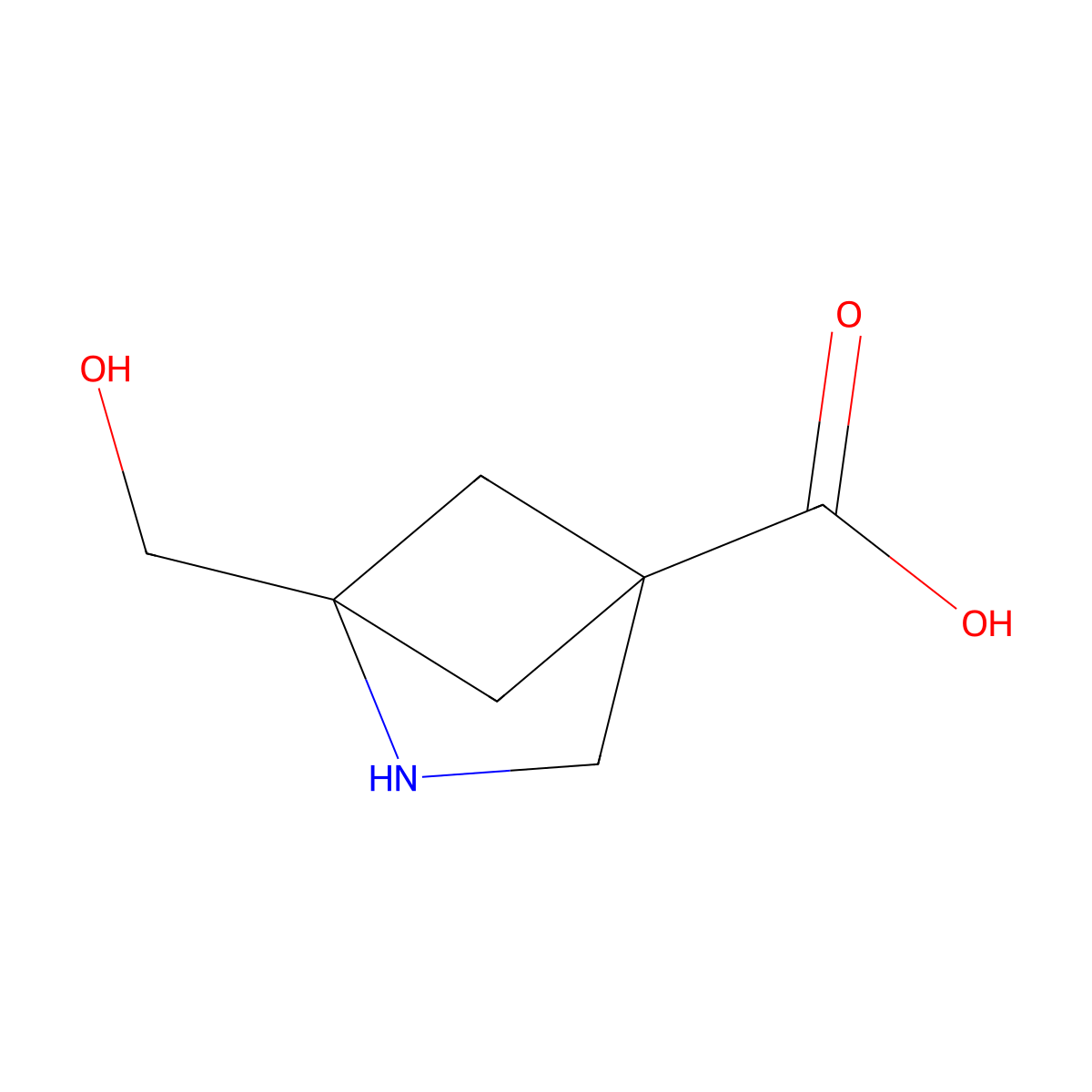 1-(Hydroxymethyl)-2-azabicyclo[2.1.1]hexane-4-carboxylic acid molecular structure, CAS 2757902-03-5