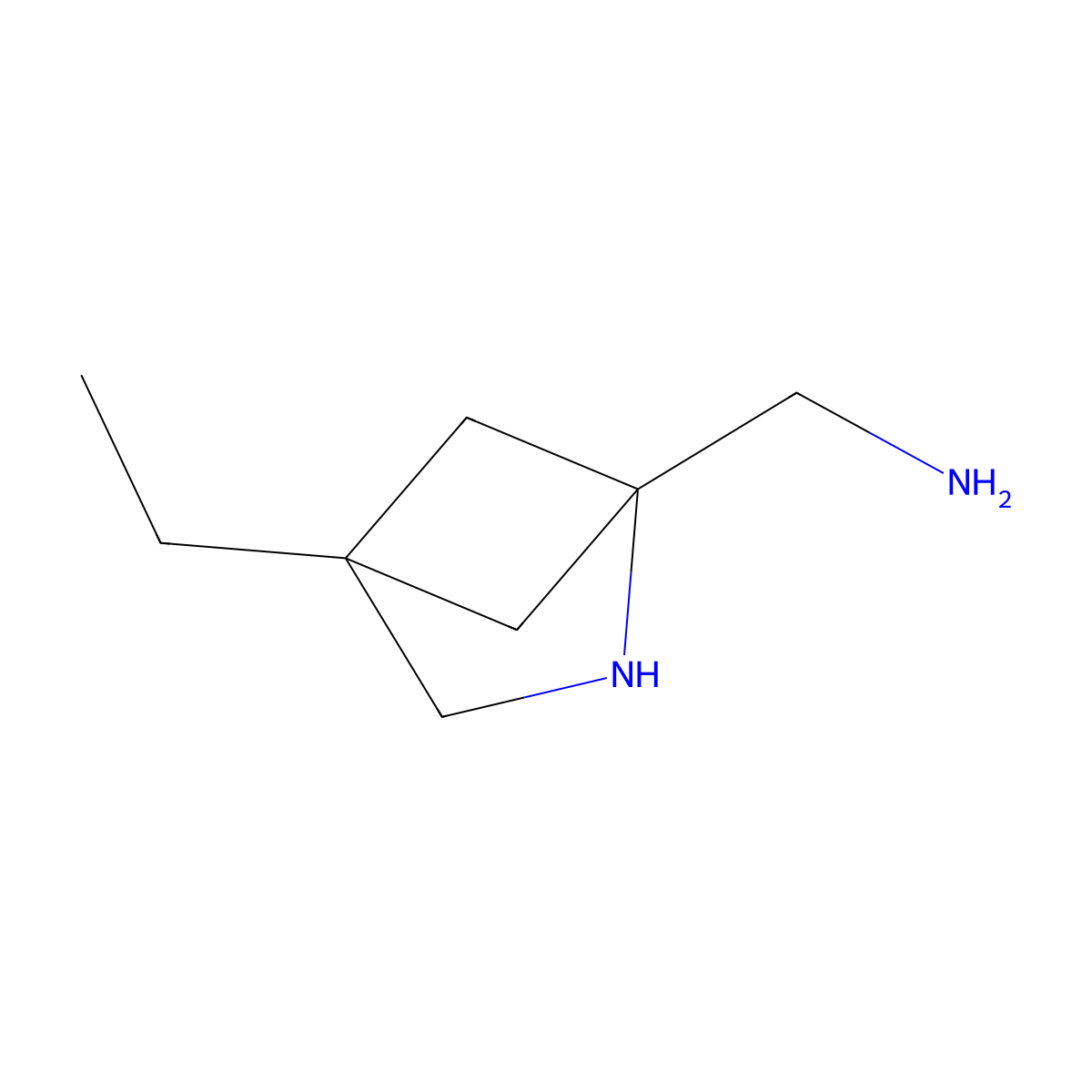 1-{4-Ethyl-2-azabicyclo[2.1.1]hexan-1-yl}methanamine molecular structure, CAS 2757902-09-1