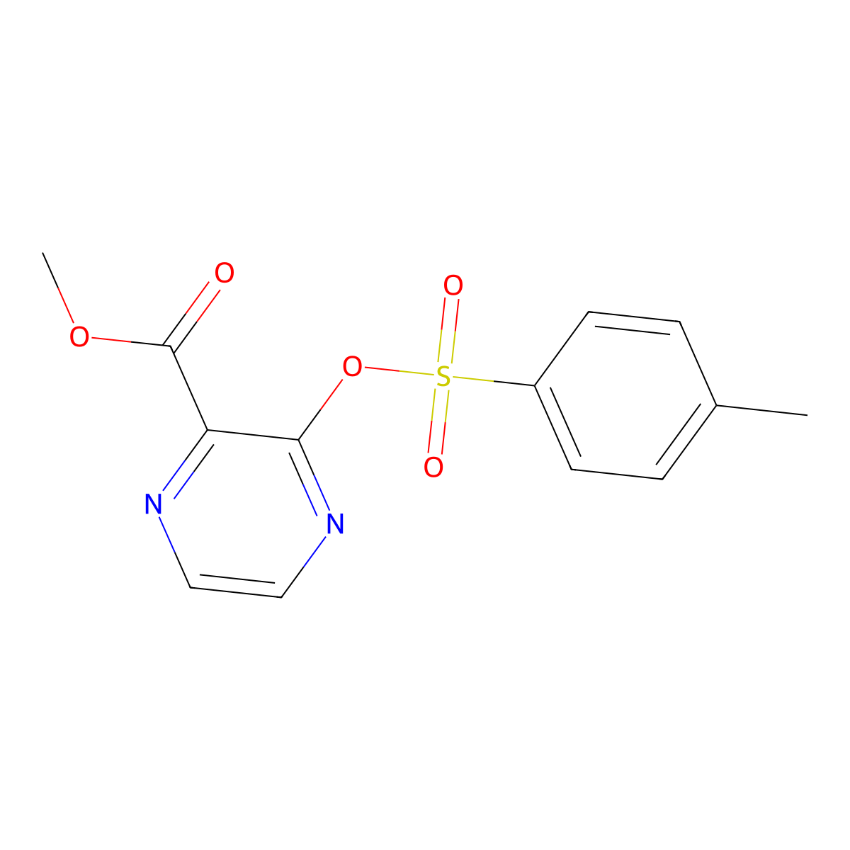 Methyl 3-[(4-methylbenzenesulfonyl)oxy]pyrazine-2-carboxylate molecular structure, CAS 2757902-10-4