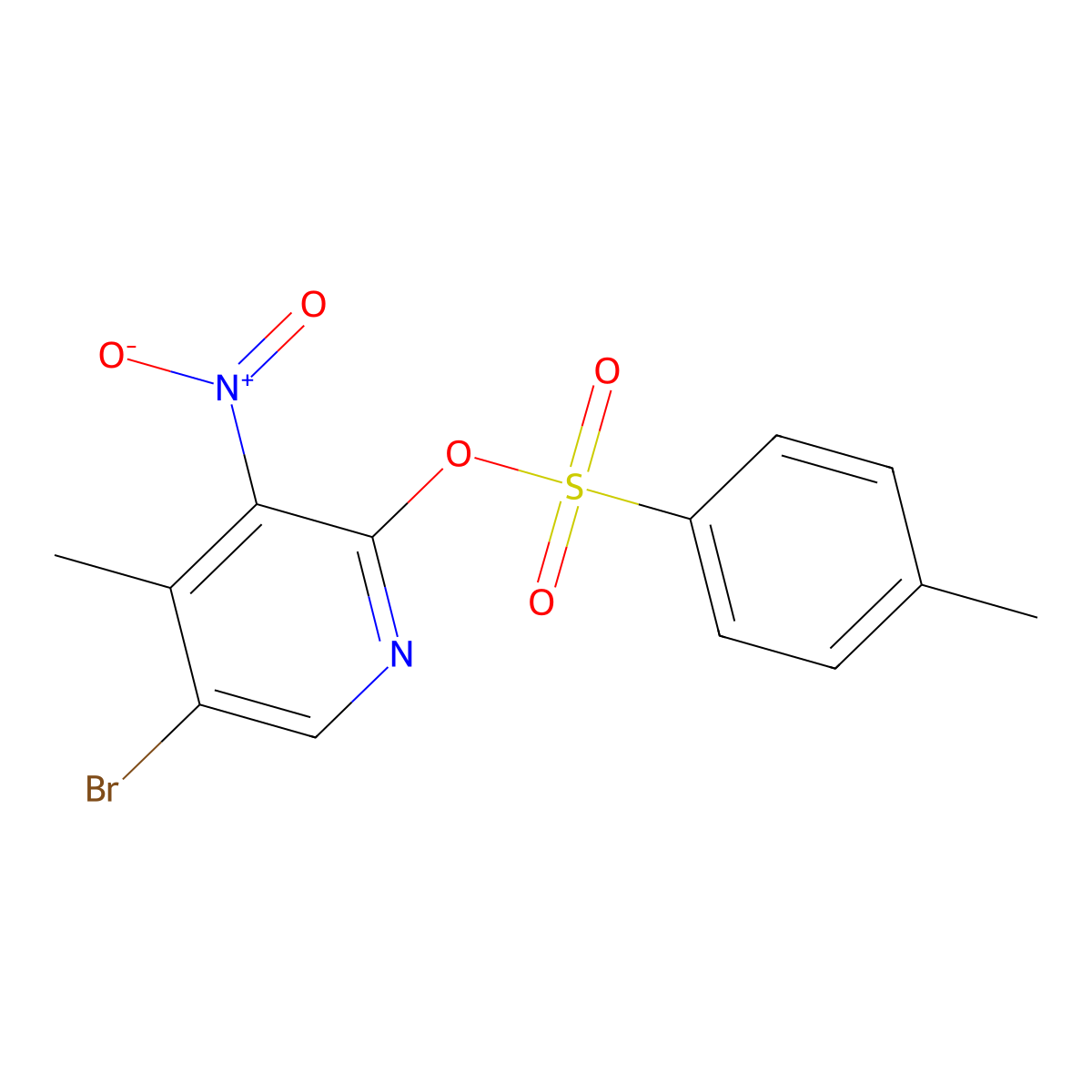 5-Bromo-4-methyl-3-nitropyridin-2-yl 4-methylbenzene-1-sulfonate molecular structure, CAS 2757902-24-0