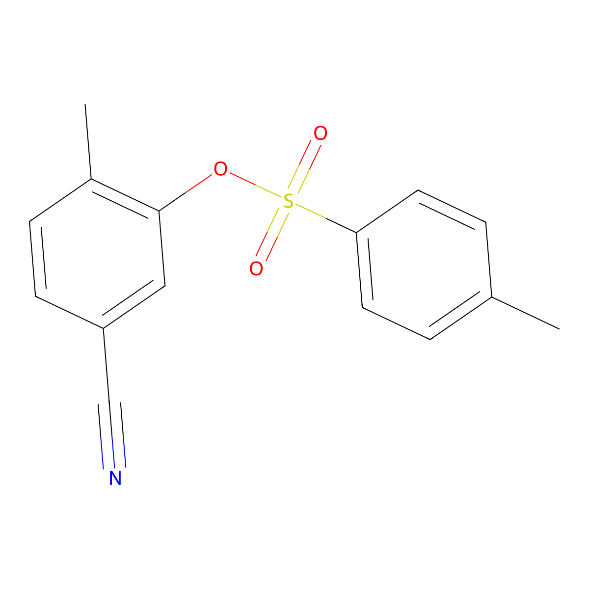 5-Cyano-2-methylphenyl 4-methylbenzene-1-sulfonate molecular structure, CAS 2757903-46-9