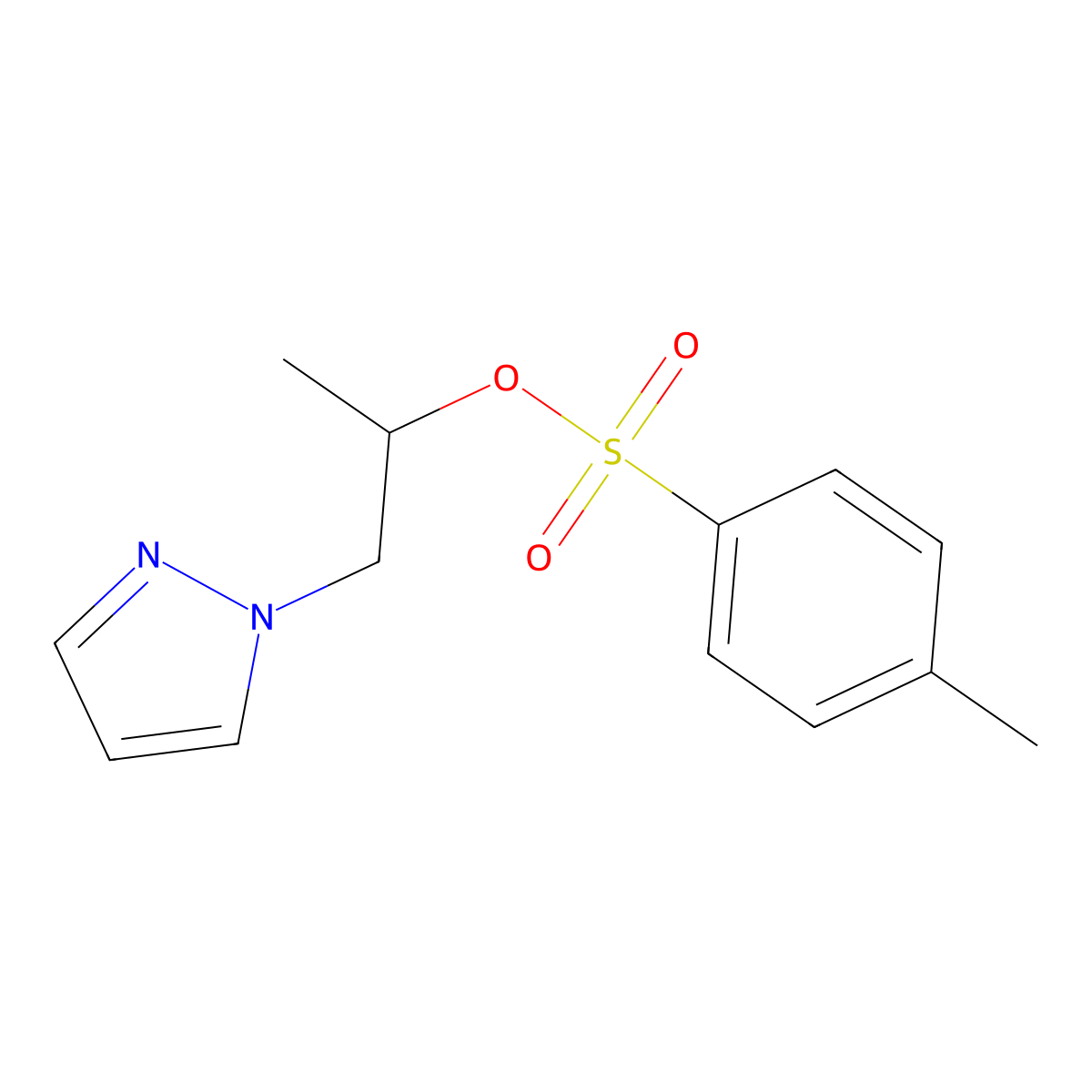 1-(1H-pyrazol-1-yl)propan-2-yl 4-methylbenzene-1-sulfonate molecular structure, CAS 2757903-49-2