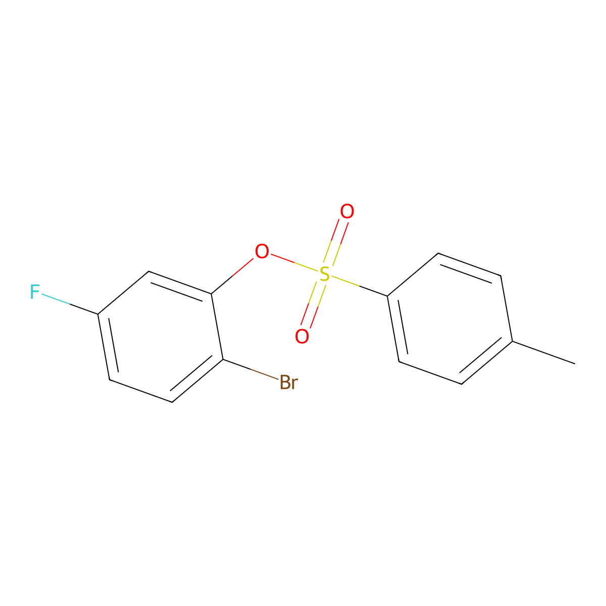 2-Bromo-5-fluorophenyl 4-methylbenzene-1-sulfonate molecular structure, CAS 2757903-52-7