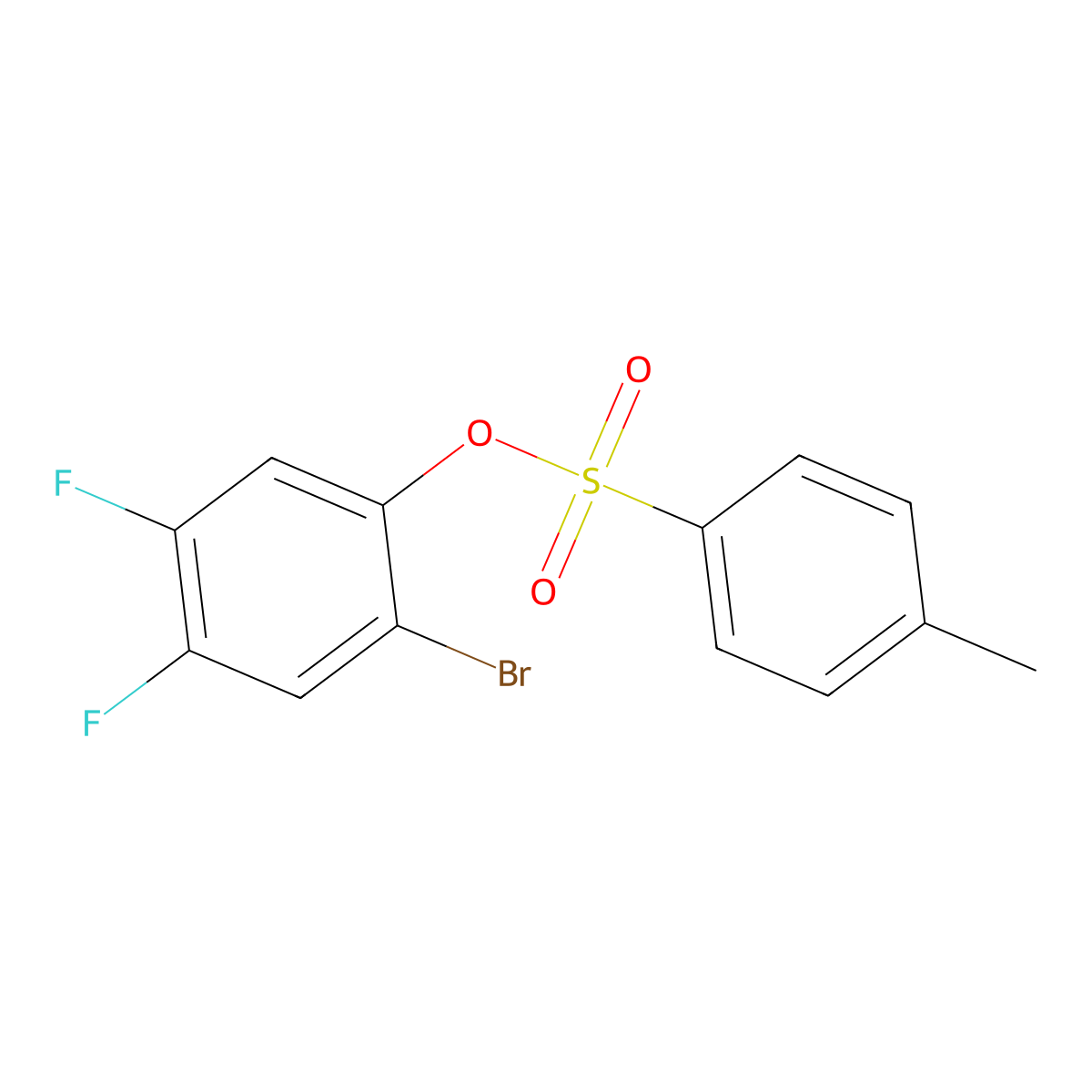 2-Bromo-4,5-difluorophenyl 4-methylbenzene-1-sulfonate molecular structure, CAS 2757903-62-9