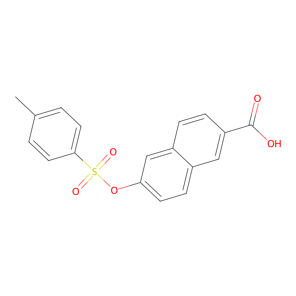 6-[(4-Methylbenzenesulfonyl)oxy]naphthalene-2-carboxylic acid molecular structure, CAS 2757903-67-4