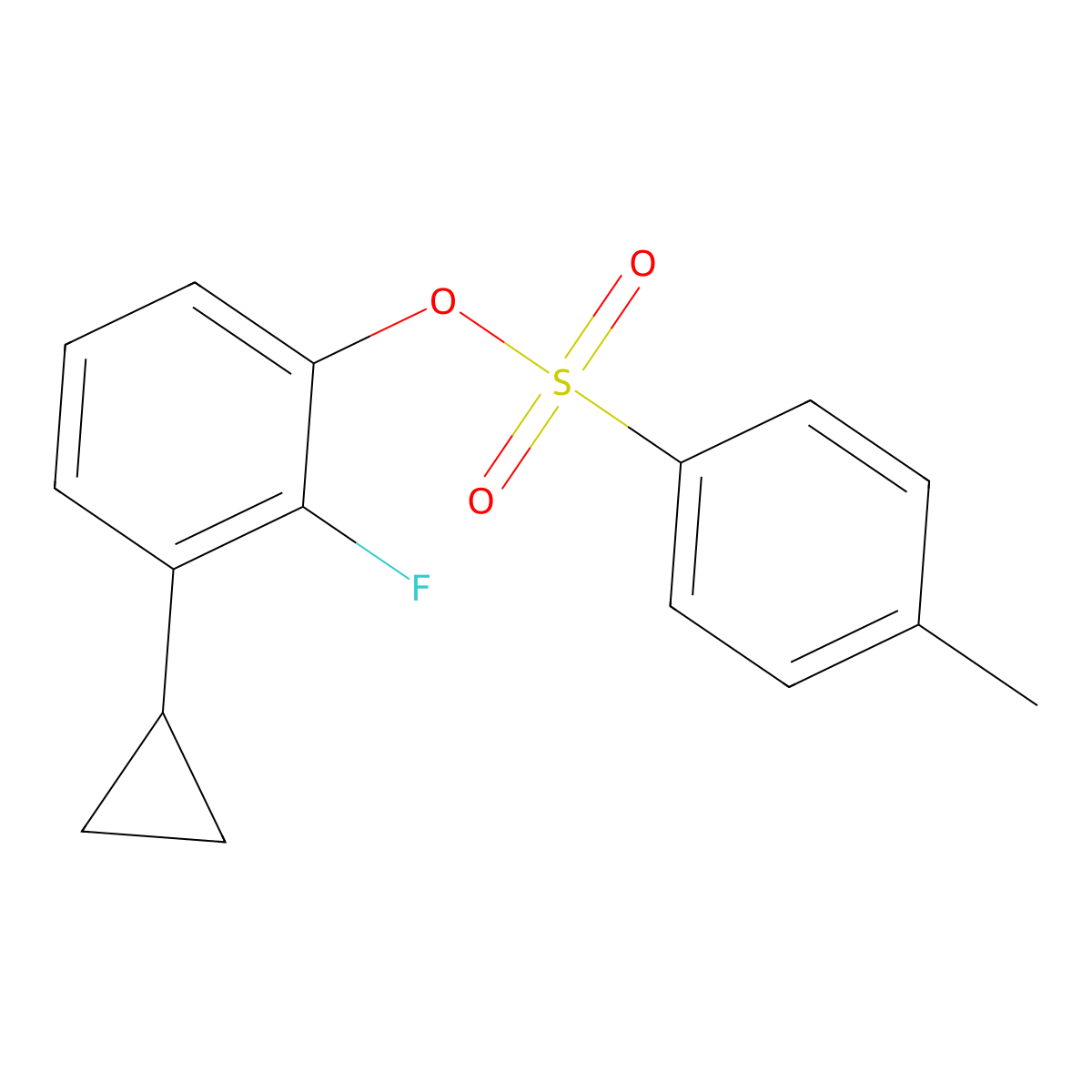 3-Cyclopropyl-2-fluorophenyl 4-methylbenzene-1-sulfonate molecular structure, CAS 2757903-76-5