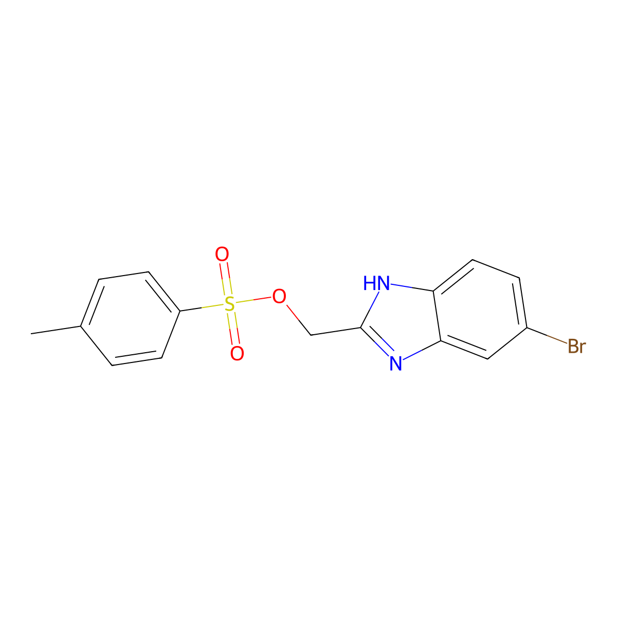 (5-bromo-1H-1,3-benzodiazol-2-yl)methyl 4-methylbenzene-1-sulfonate molecular structure, CAS 2757903-78-7