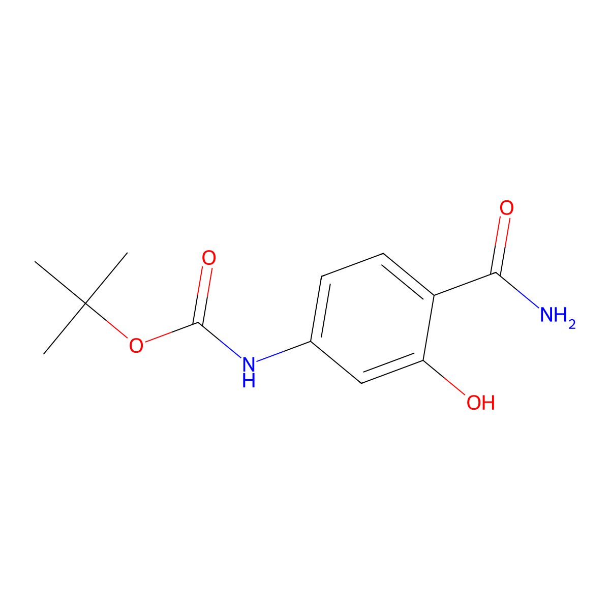 tert-butyl N-(4-carbamoyl-3-hydroxyphenyl)carbamate molecular structure, CAS 2757903-85-6