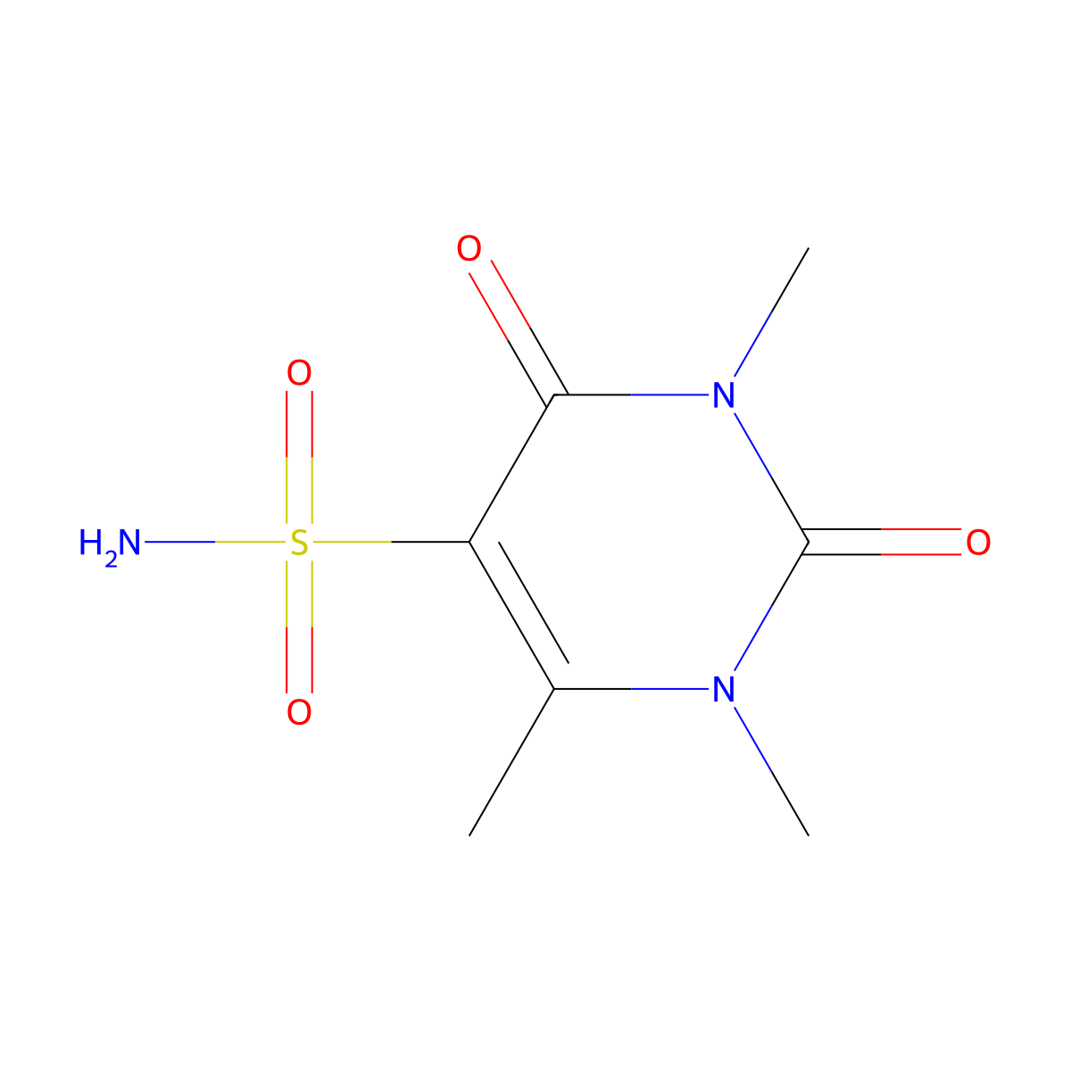 1,3,6-Trimethyl-2,4-dioxo-1,2,3,4-tetrahydropyrimidine-5-sulfonamide molecular structure, CAS 2757903-93-6