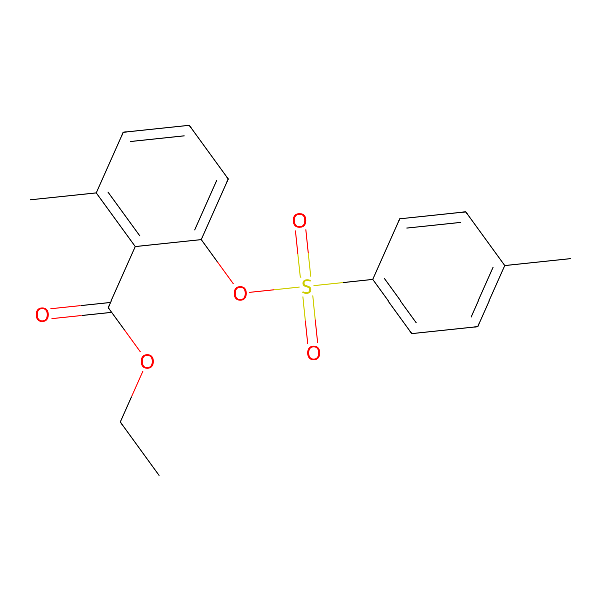 Ethyl 2-methyl-6-[(4-methylbenzenesulfonyl)oxy]benzoate molecular structure, CAS 2757903-99-2