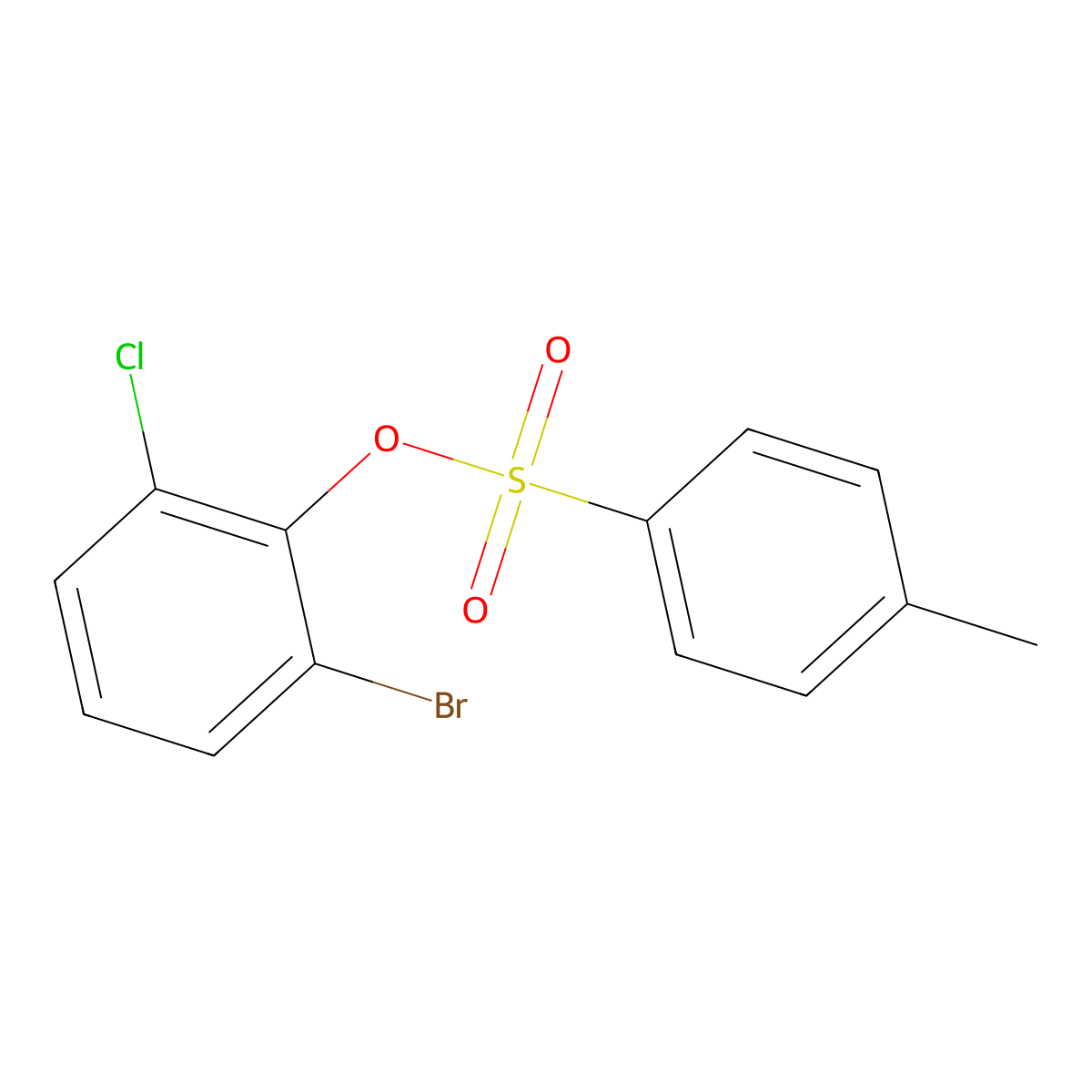 2-Bromo-6-chlorophenyl 4-methylbenzene-1-sulfonate molecular structure, CAS 2757904-00-8
