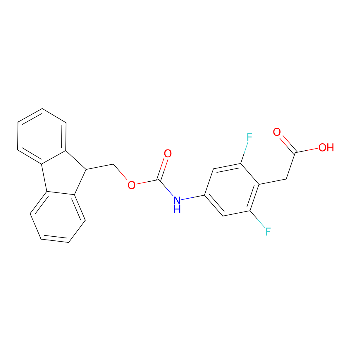 2-[4-({[(9H-fluoren-9-yl)methoxy]carbonyl}amino)-2,6-difluorophenyl]acetic acid molecular structure, CAS 2757904-06-4