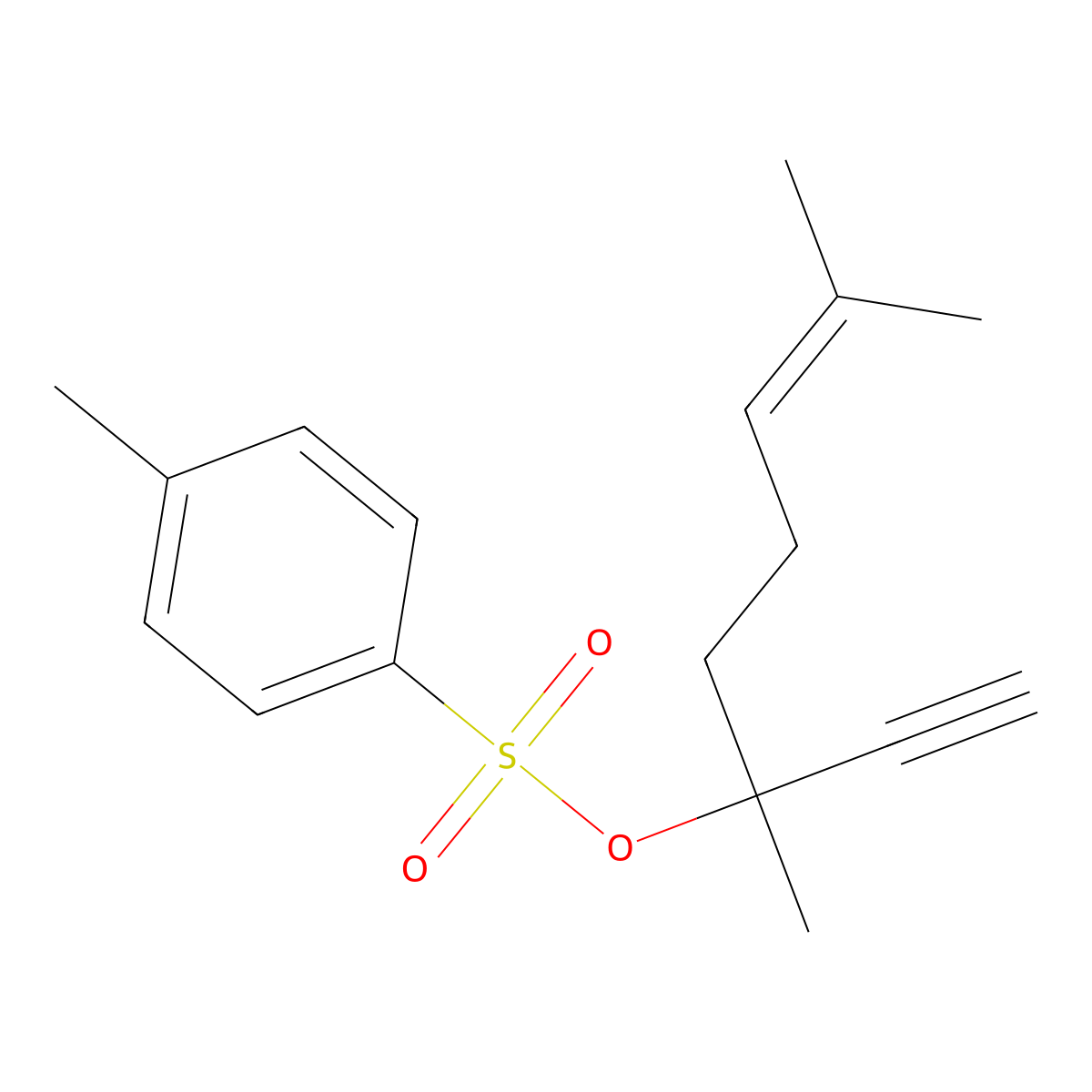 3,7-Dimethyloct-6-en-1-yn-3-yl 4-methylbenzene-1-sulfonate molecular structure, CAS 2757904-09-7