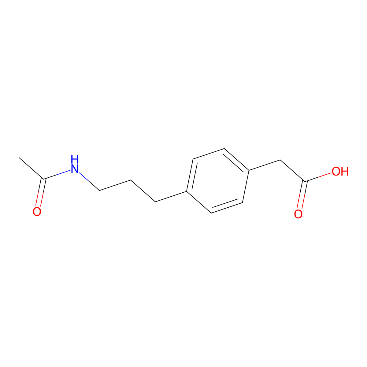 2-[4-(3-Acetamidopropyl)phenyl]acetic acid molecular structure, CAS 2757904-16-6