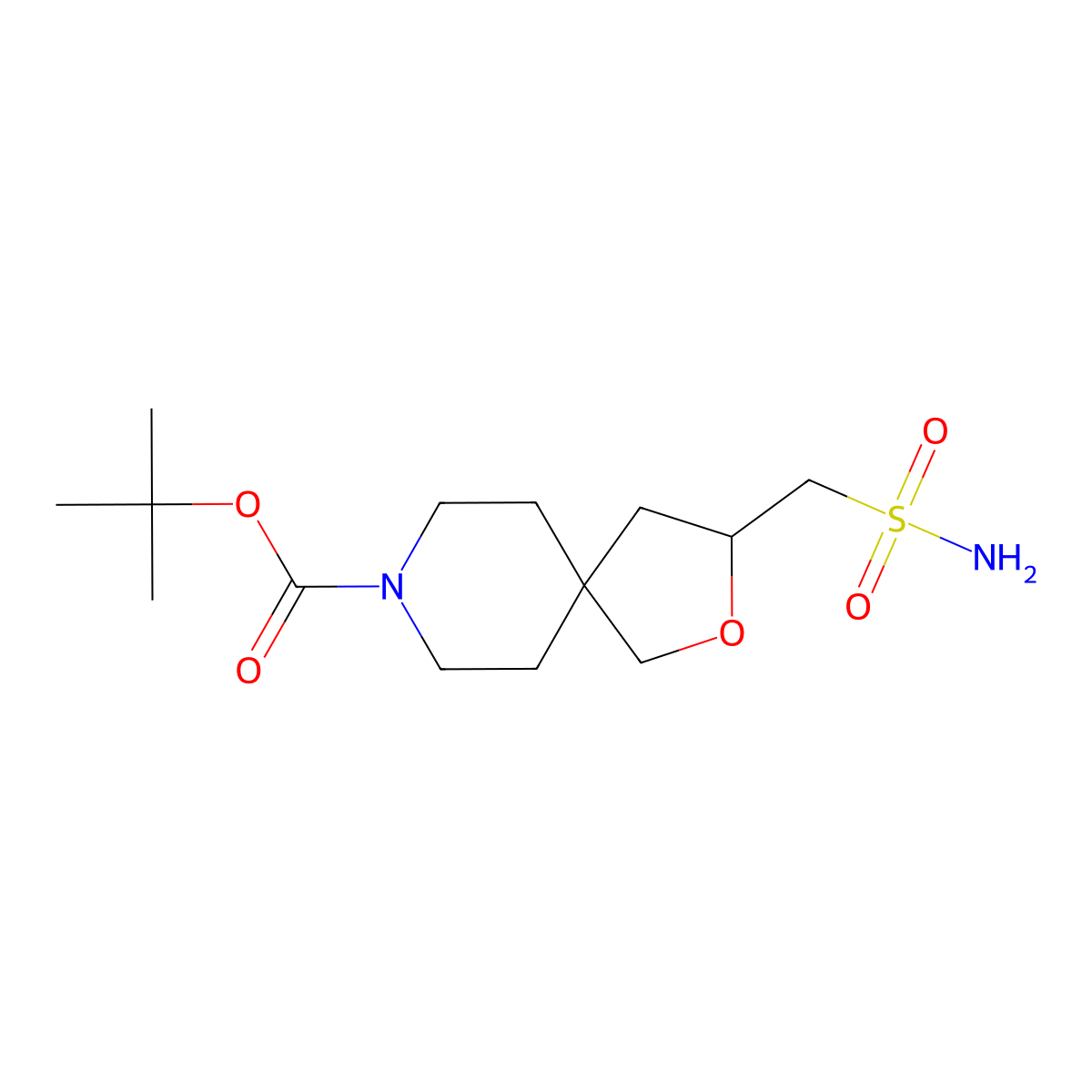 Tert-butyl 3-(sulfamoylmethyl)-2-oxa-8-azaspiro[4.5]decane-8-carboxylate molecular structure, CAS 2757904-19-9