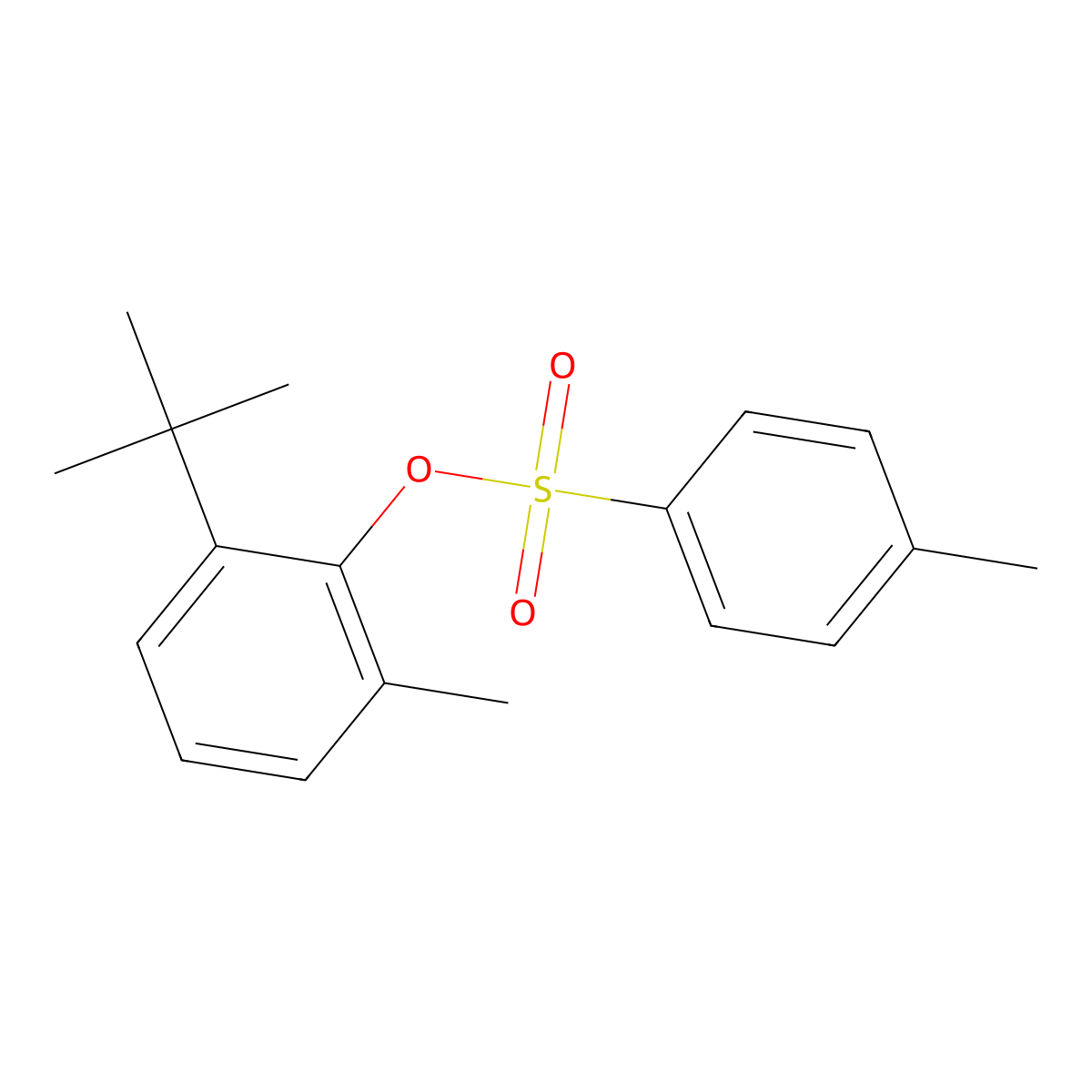 2-Tert-butyl-6-methylphenyl 4-methylbenzene-1-sulfonate molecular structure, CAS 2757904-36-0